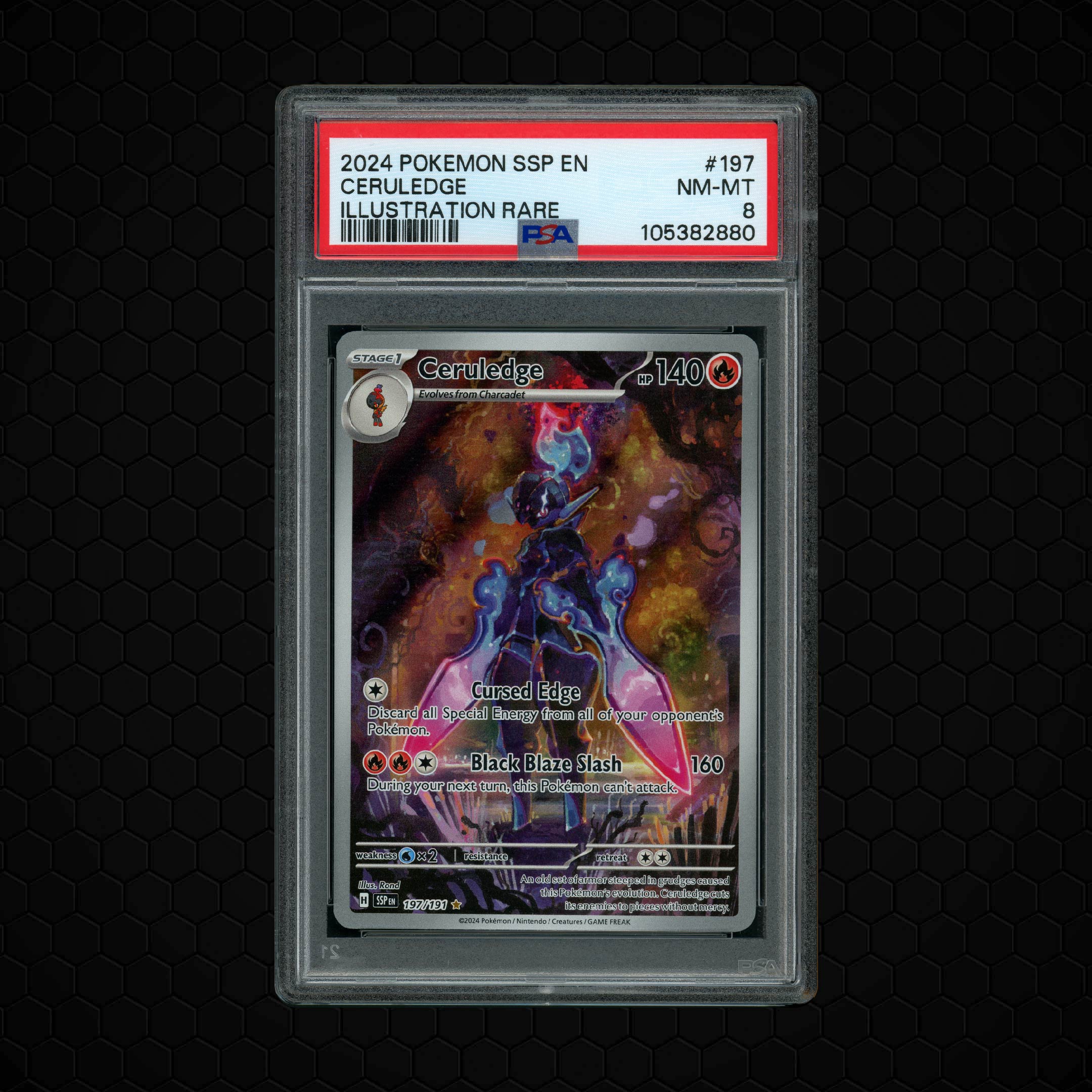 2024 Surging Sparks Ceruledge #197 PSA 8