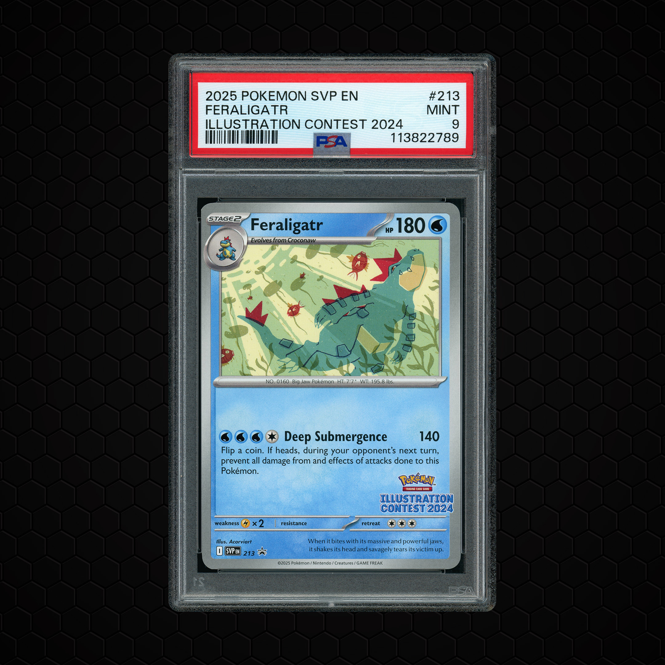 2025 Black Star Promo Feraligatr #213 PSA 9