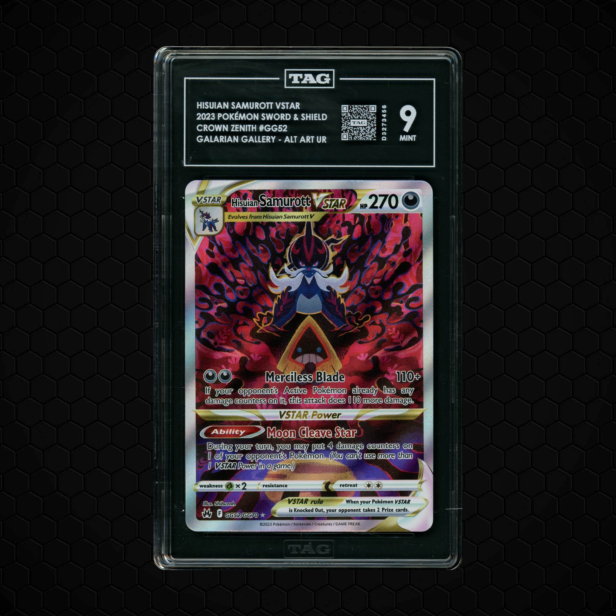 2023 Crown Zenith Hisuian Samurott VSTAR #GG52 TAG 9