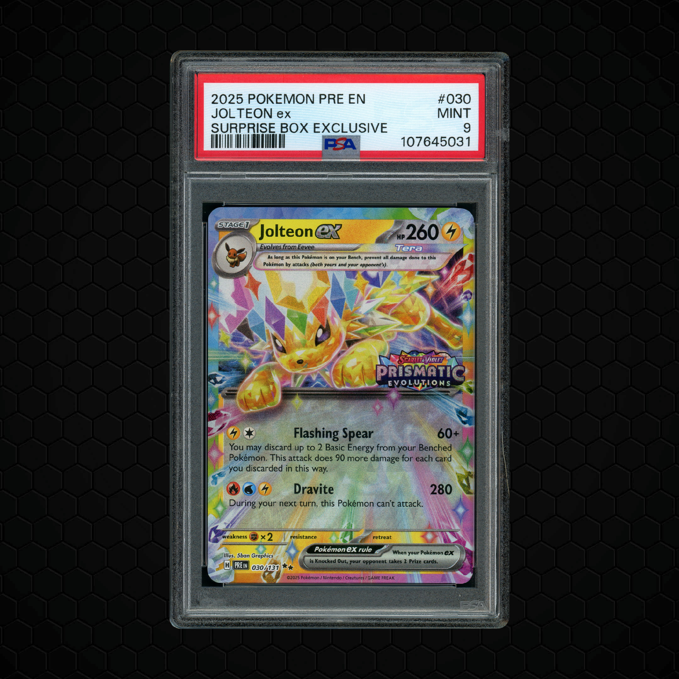 2025 Prismatic Evolutions Jolteon EX #30 PSA 9