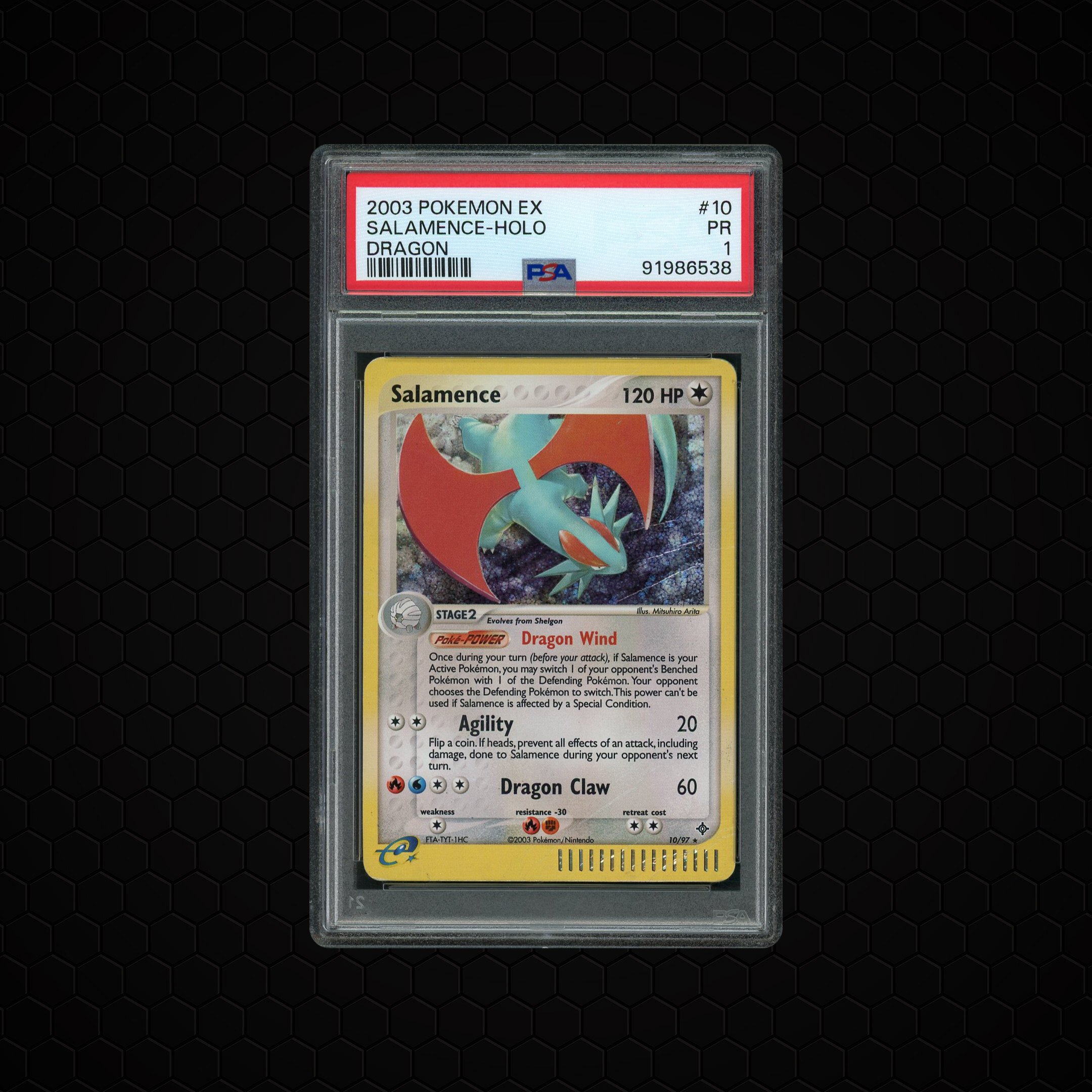 2003 EX Dragon Salamence #10 PSA 1