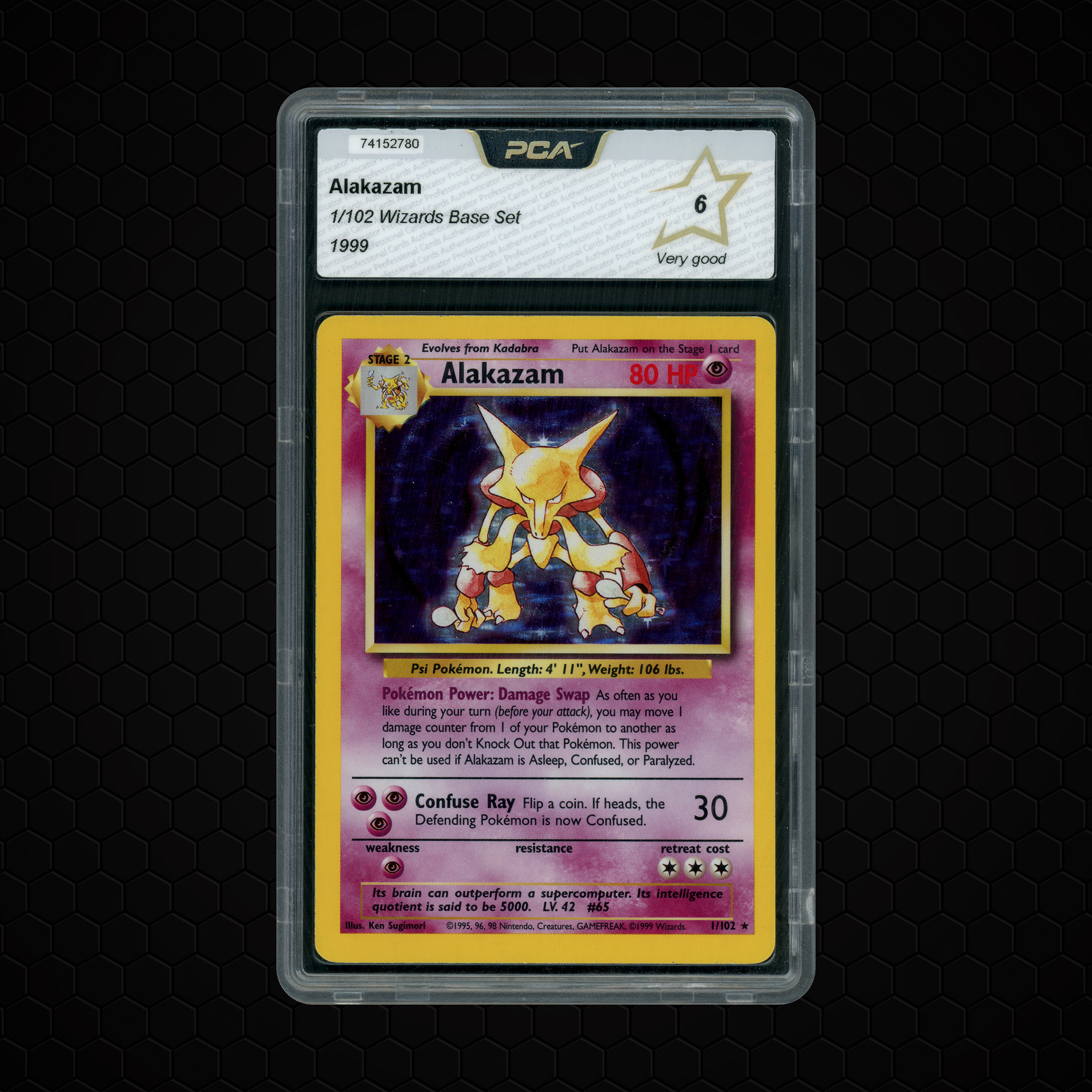 1999 Base Set Alakazam #1 PCA 6