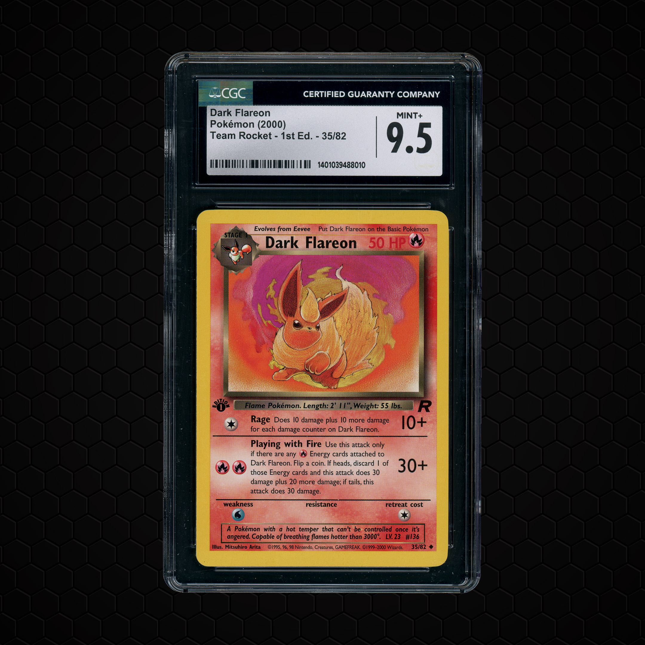 2000 Fossil 1st Edition Dark Flareon #35 CGC 9.5