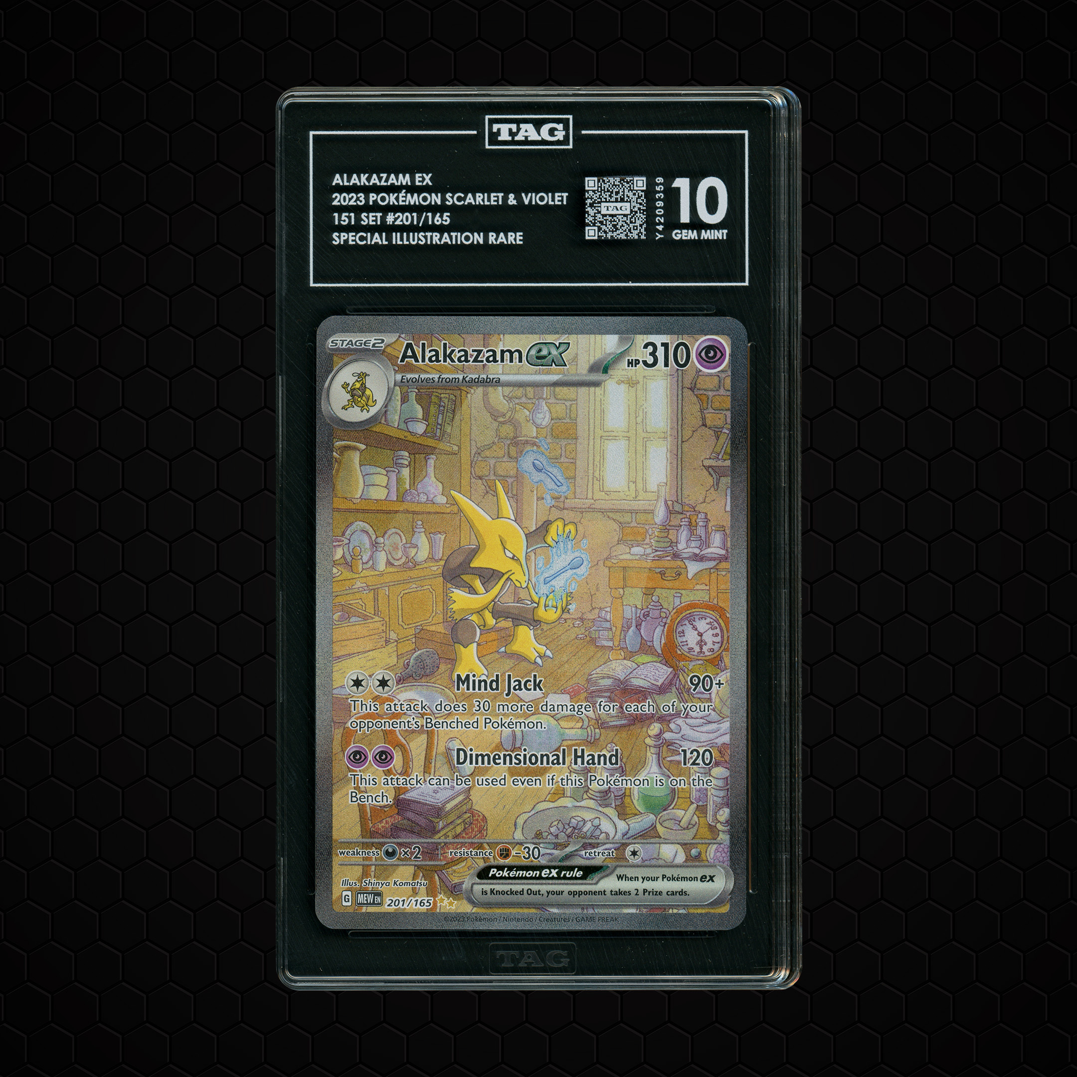 2023 Pokemon 151 Alakazam EX #201 TAG 10