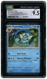 2025 Black Star Promos Vaporeon #168 CGC 9.5 on Beezie.