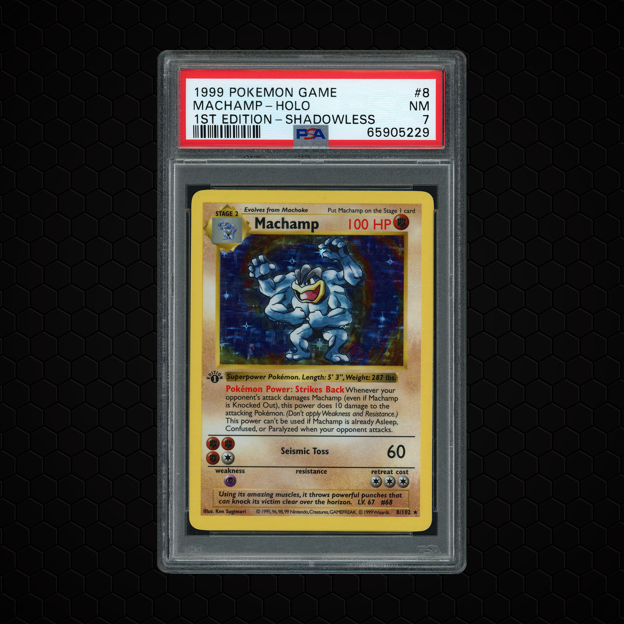 1999 Pokemon Game 1st Edition Machamp #8 PSA 7