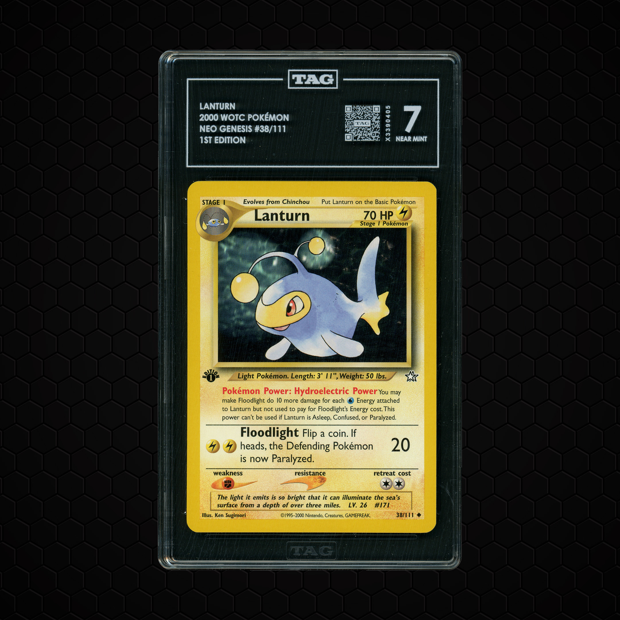 2000 Neo Genesis 1st Edition Lanturn #38 TAG 7