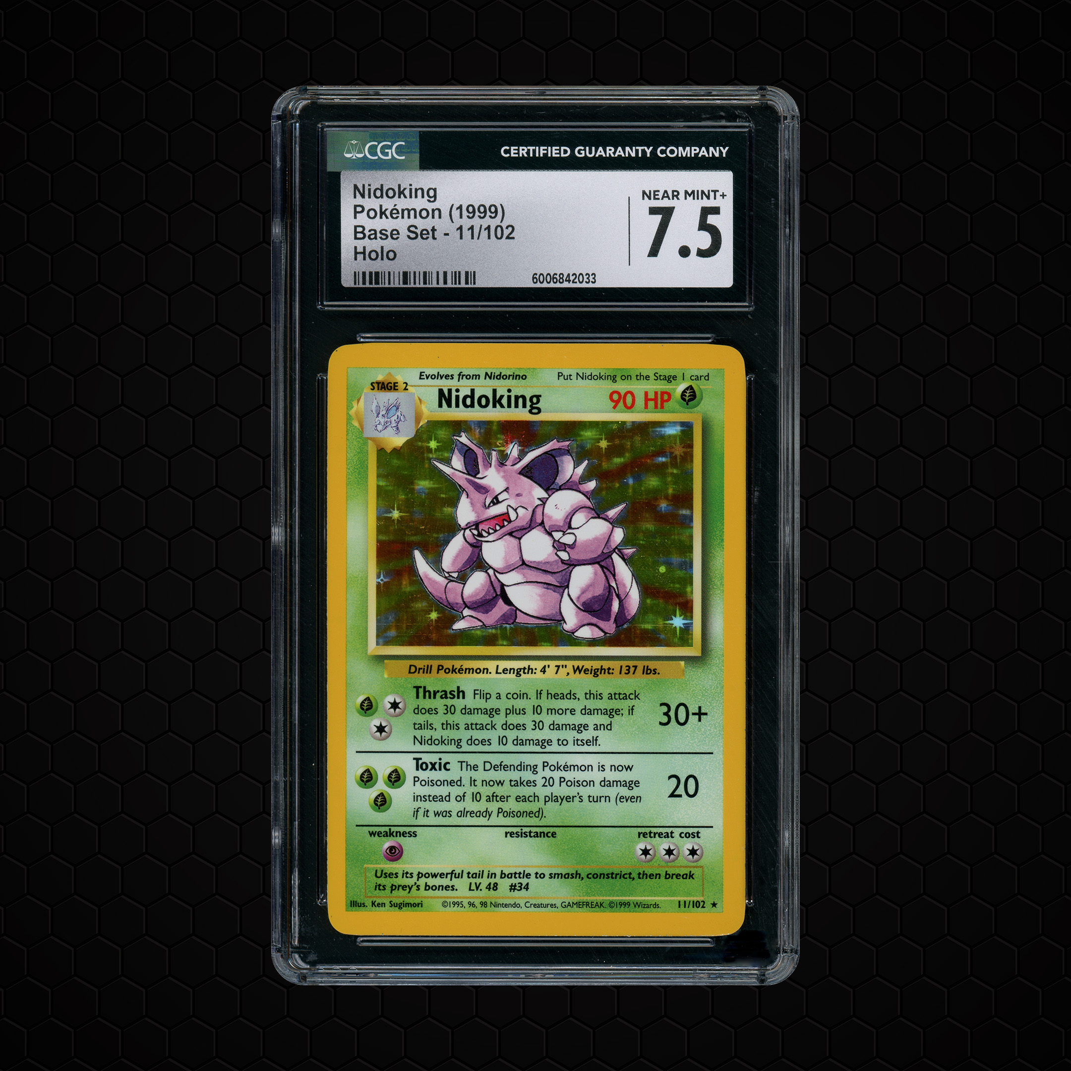 1999 Base Set Nidoking #11 CGC 7.5