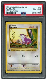 1999 Game 1st Edition Rattata #61 PSA 8 on Beezie.