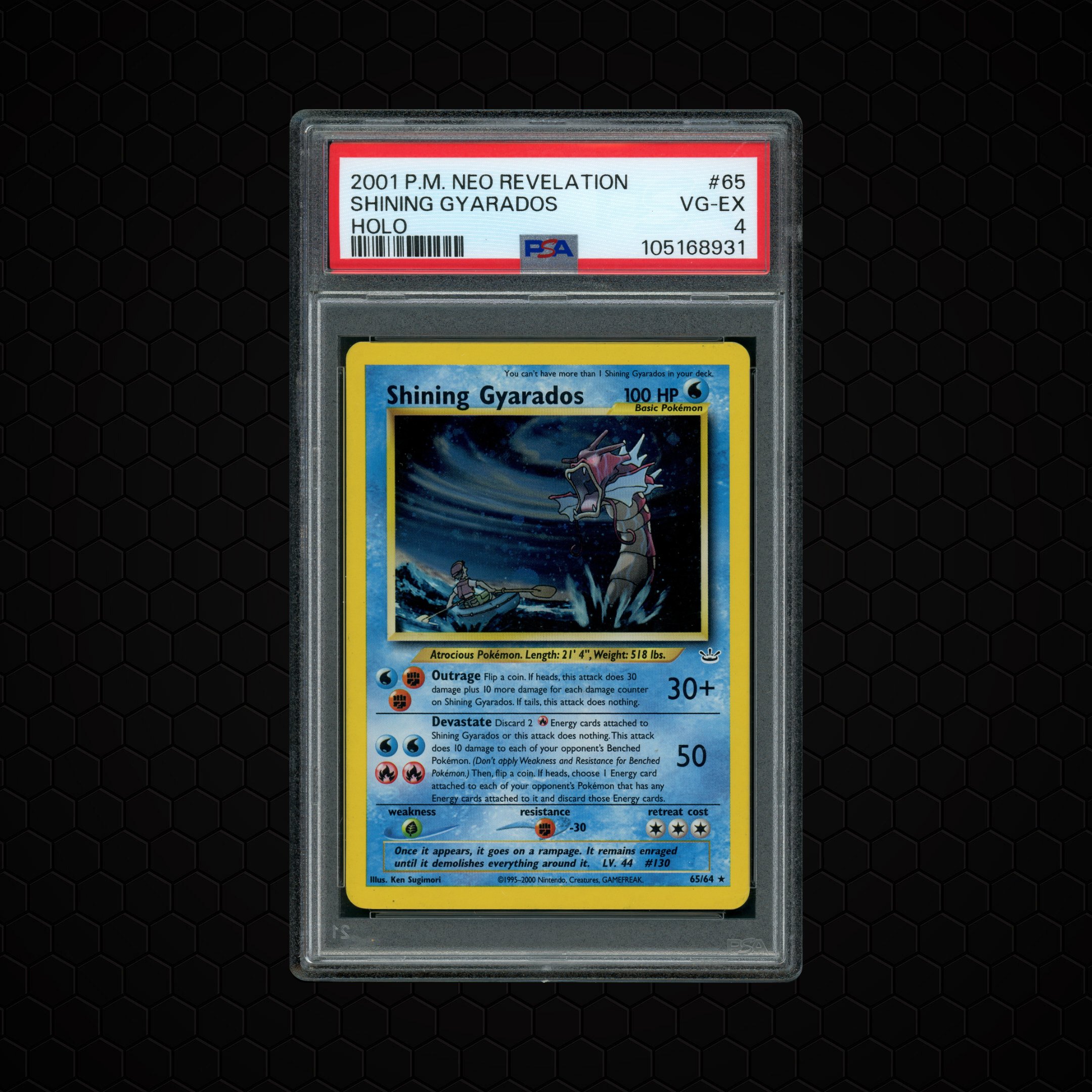 2001 Neo Revelation Shining Gyarados #65 PSA 4