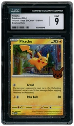 2024 Trick or Trade Booster Pikachu #18 CGC 9 on Beezie.