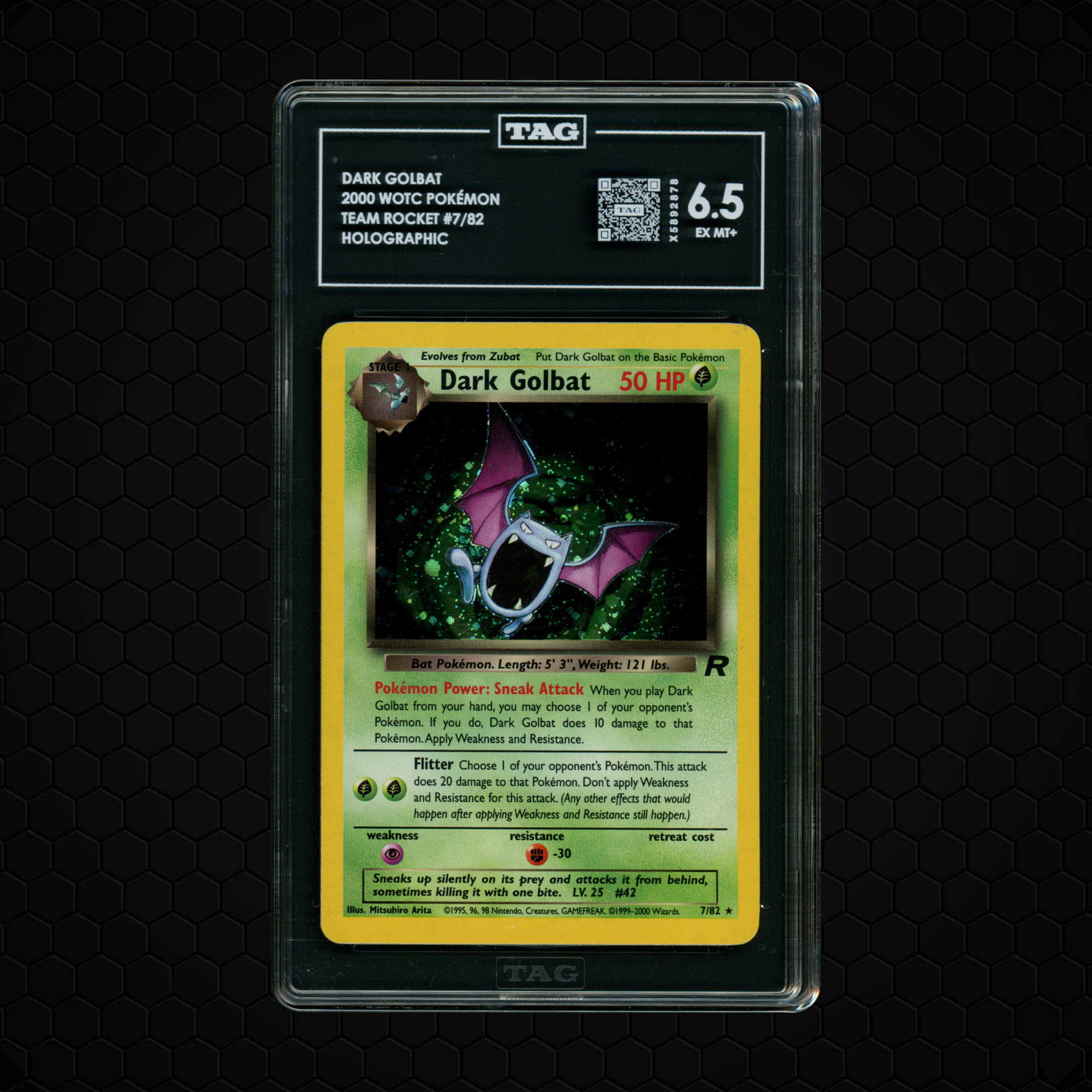 2000 Team Rocket Dark Golbat #7 TAG 6.5