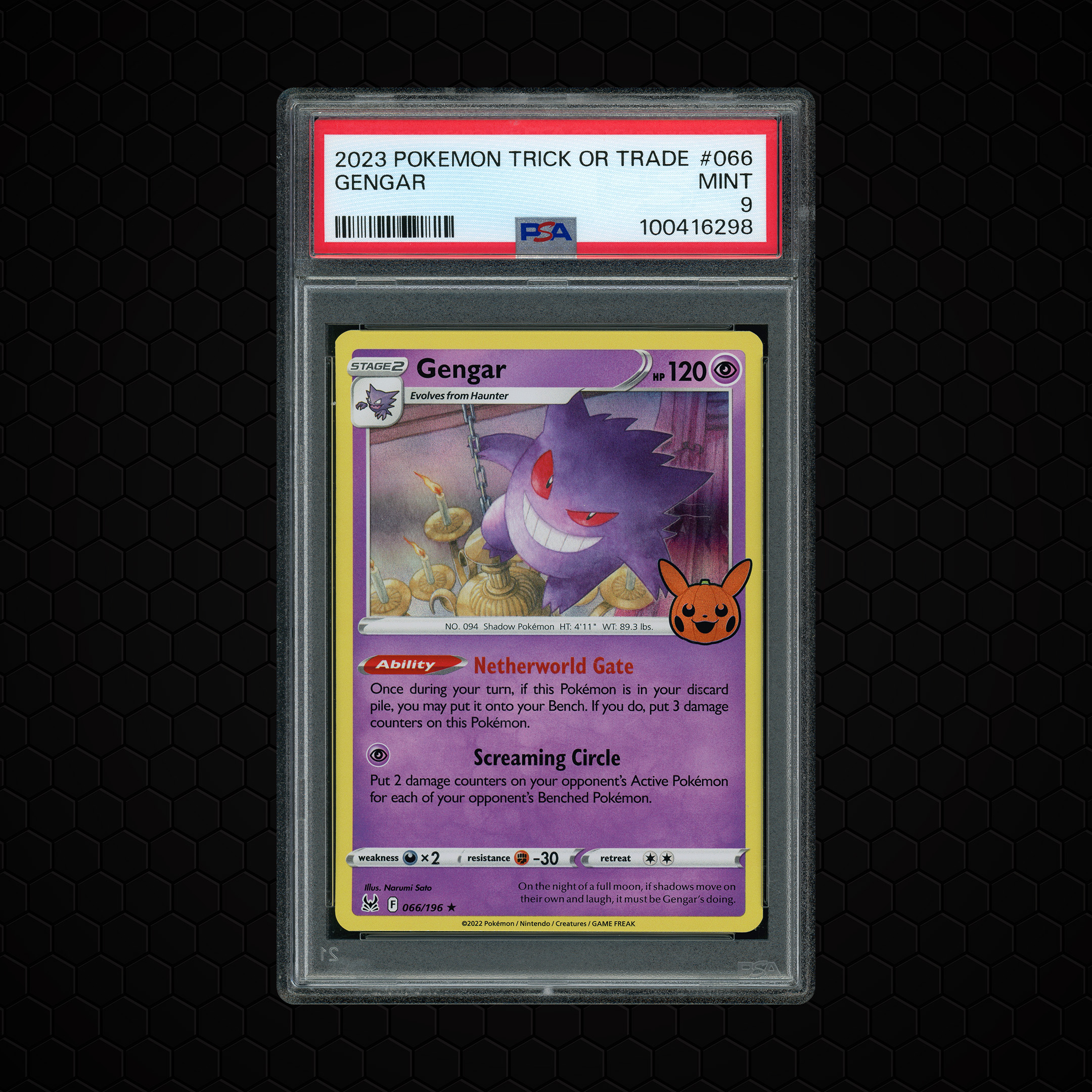 2023 Trick or Trade Gengar #66 PSA 9