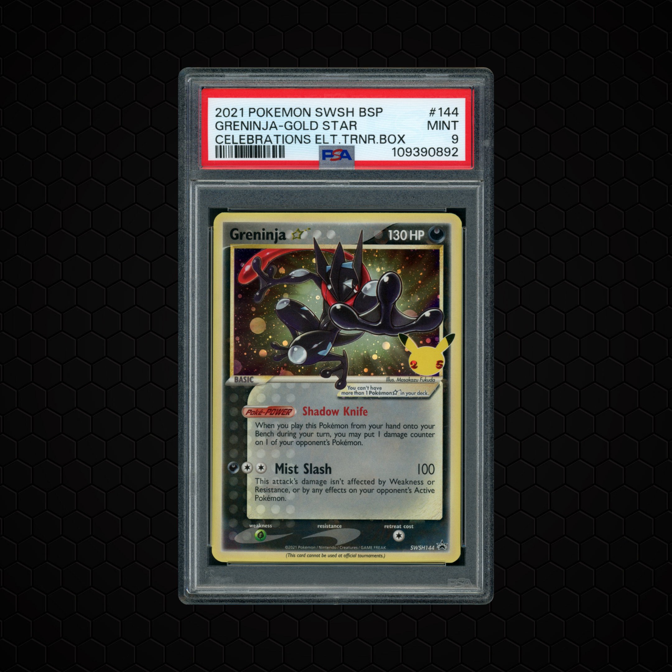 2021 Black Star Promo Gold Star Greninja #144 PSA 9