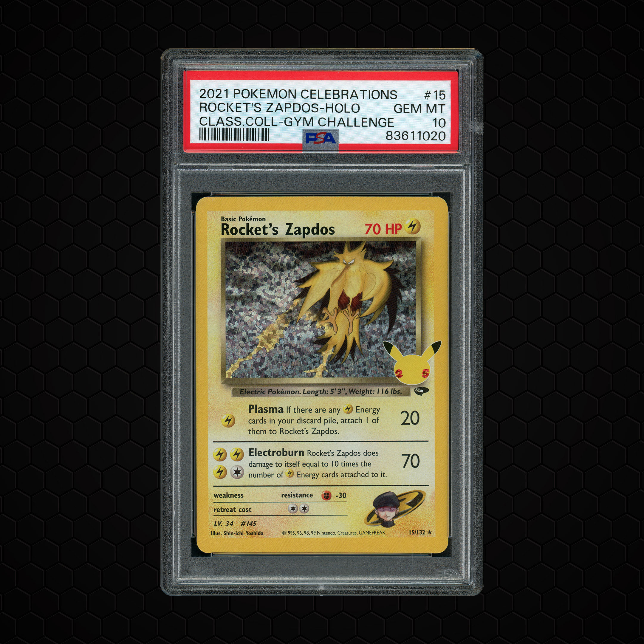 2021 Gym Challenge Rocket's Zapdos #15 PSA 10