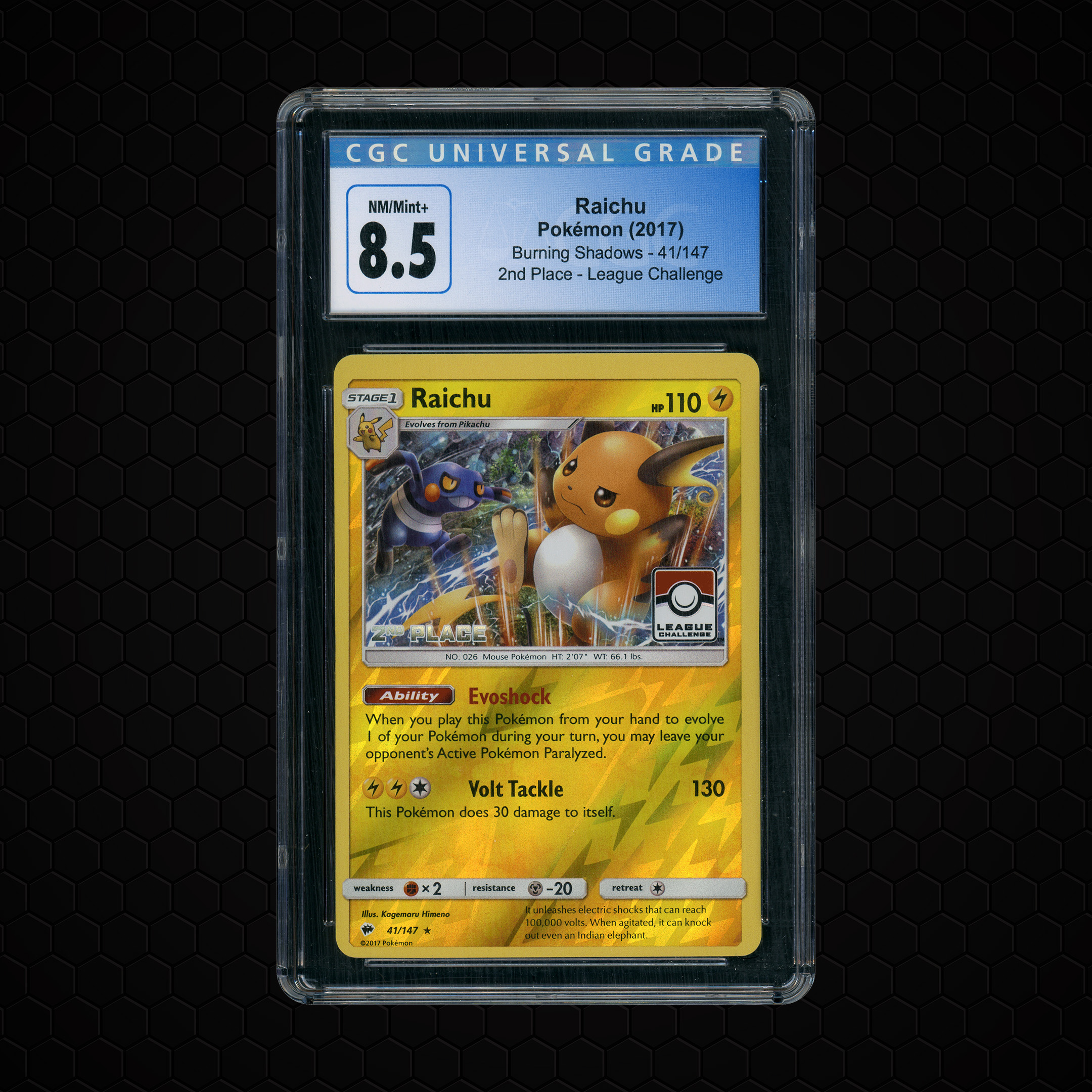 2017 Burning Shadows Raichu #41 CGC 8.5