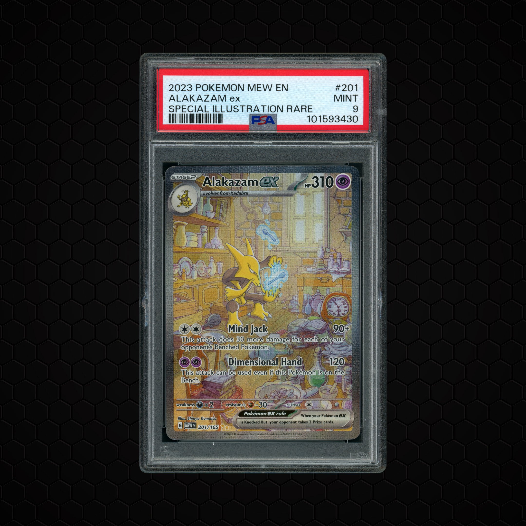 2023 Pokemon 151 Alakazam EX #201 PSA 9