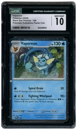2025 Black Star Promos Vaporeon #168 CGC 10 on Beezie.