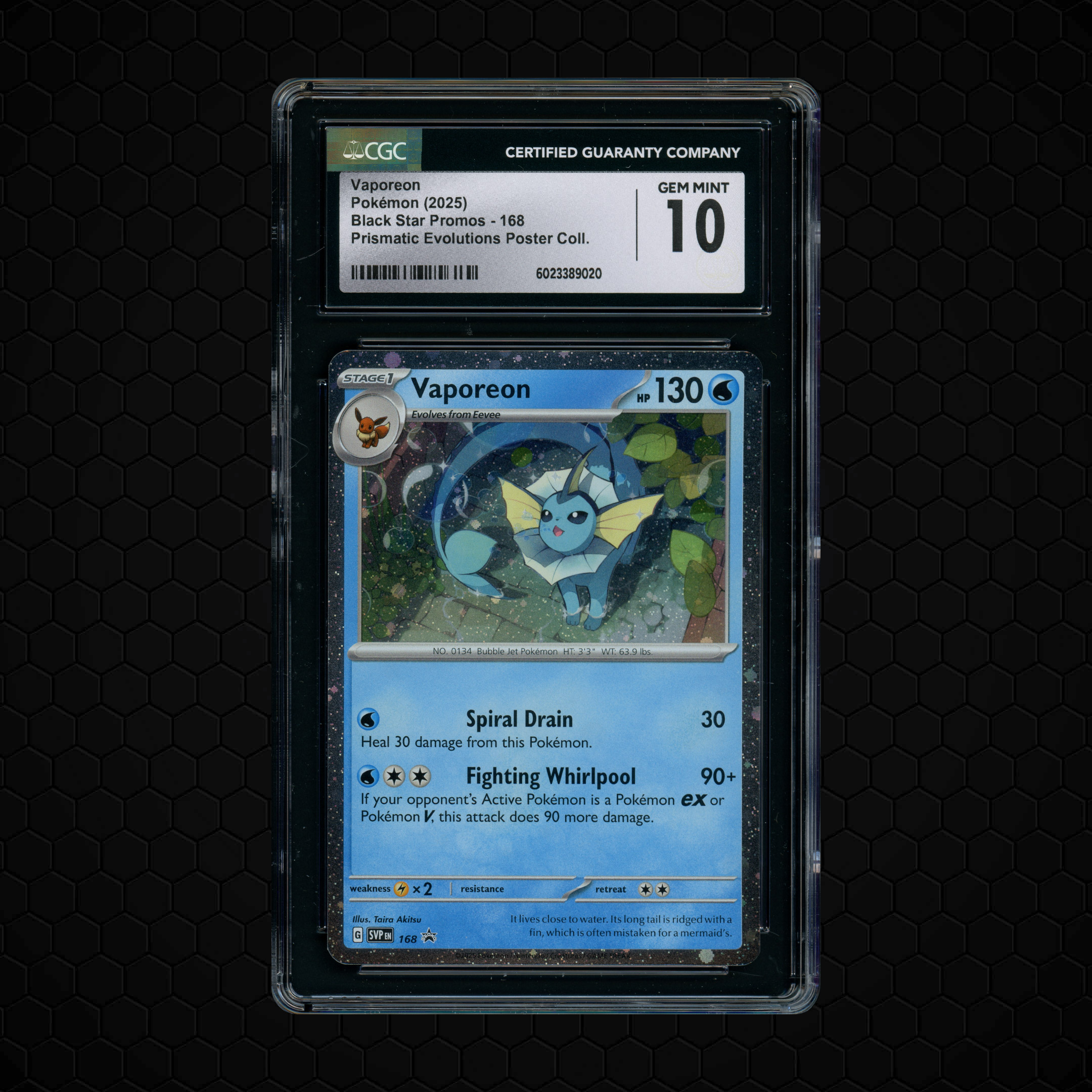 2025 Black Star Promos Vaporeon #168 CGC 10