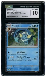 2025 Black Star Promos Vaporeon #168 CGC 10 on Beezie.