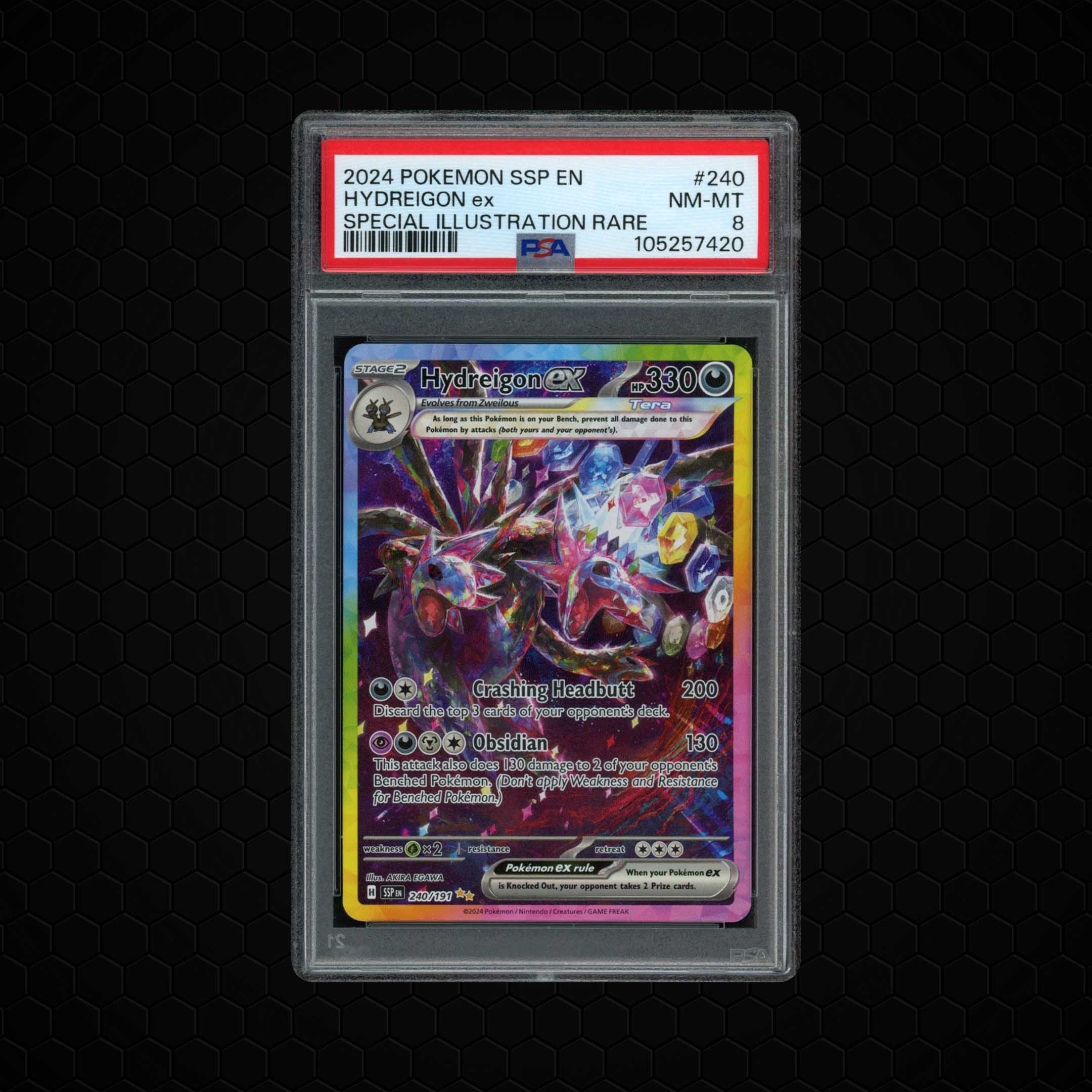 2024 Surging Sparks Hydreigon EX #240 PSA 8