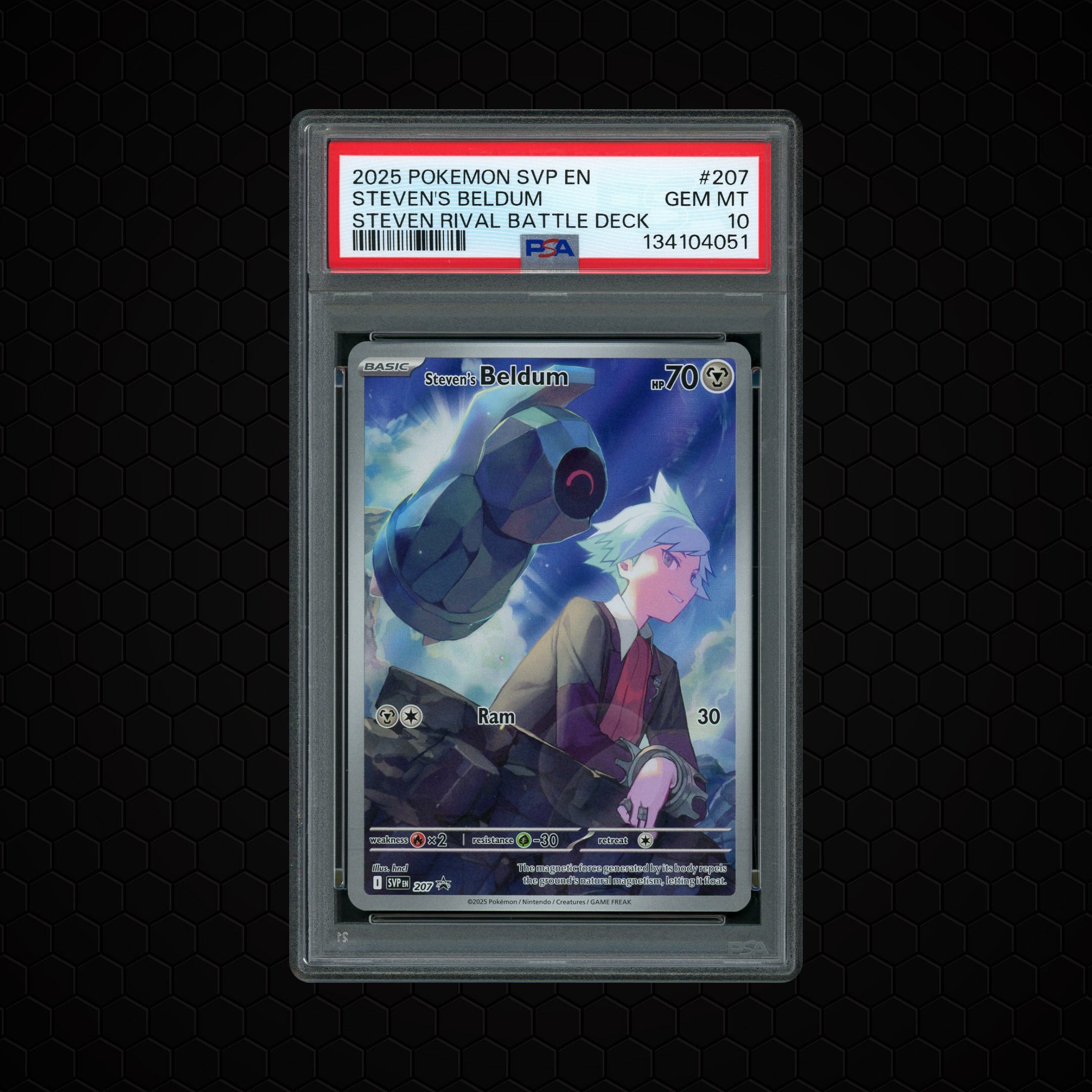 2025 Black Star Promo Steven's Beldum #207 PSA 10