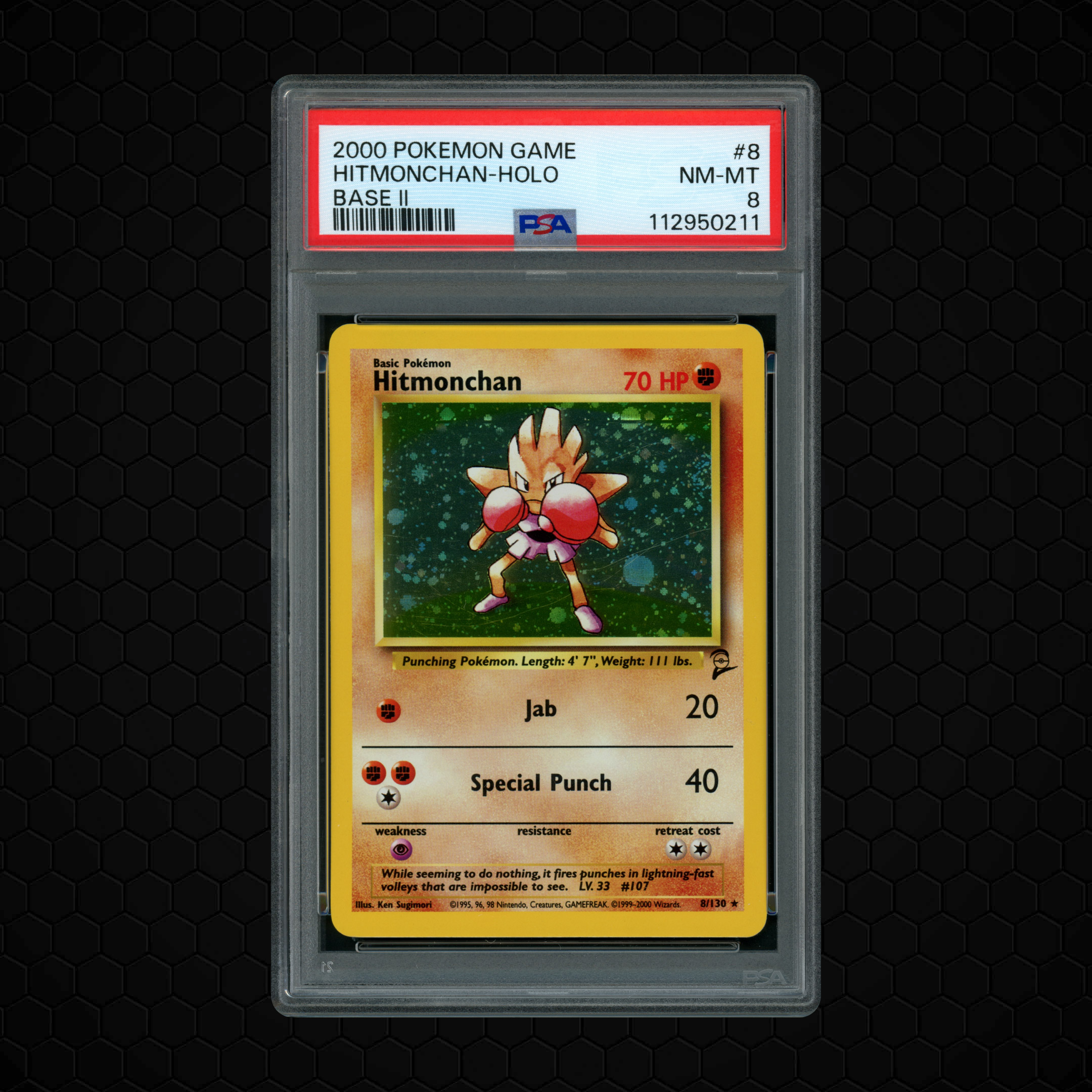 2000 Game Base 2 Hitmonchan #8 PSA 8