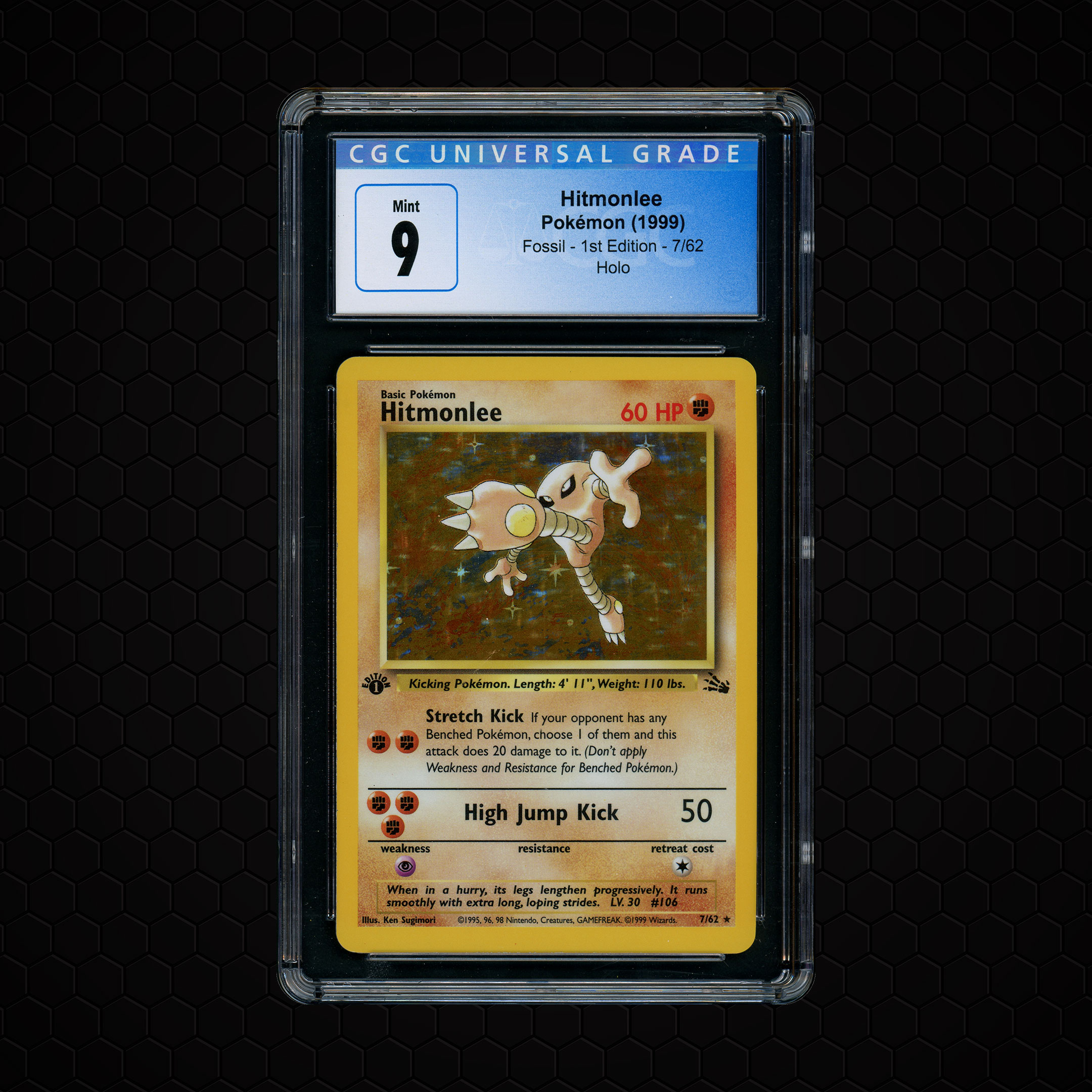 1999 Fossil 1st Edition Hitmonlee #7 CGC 9