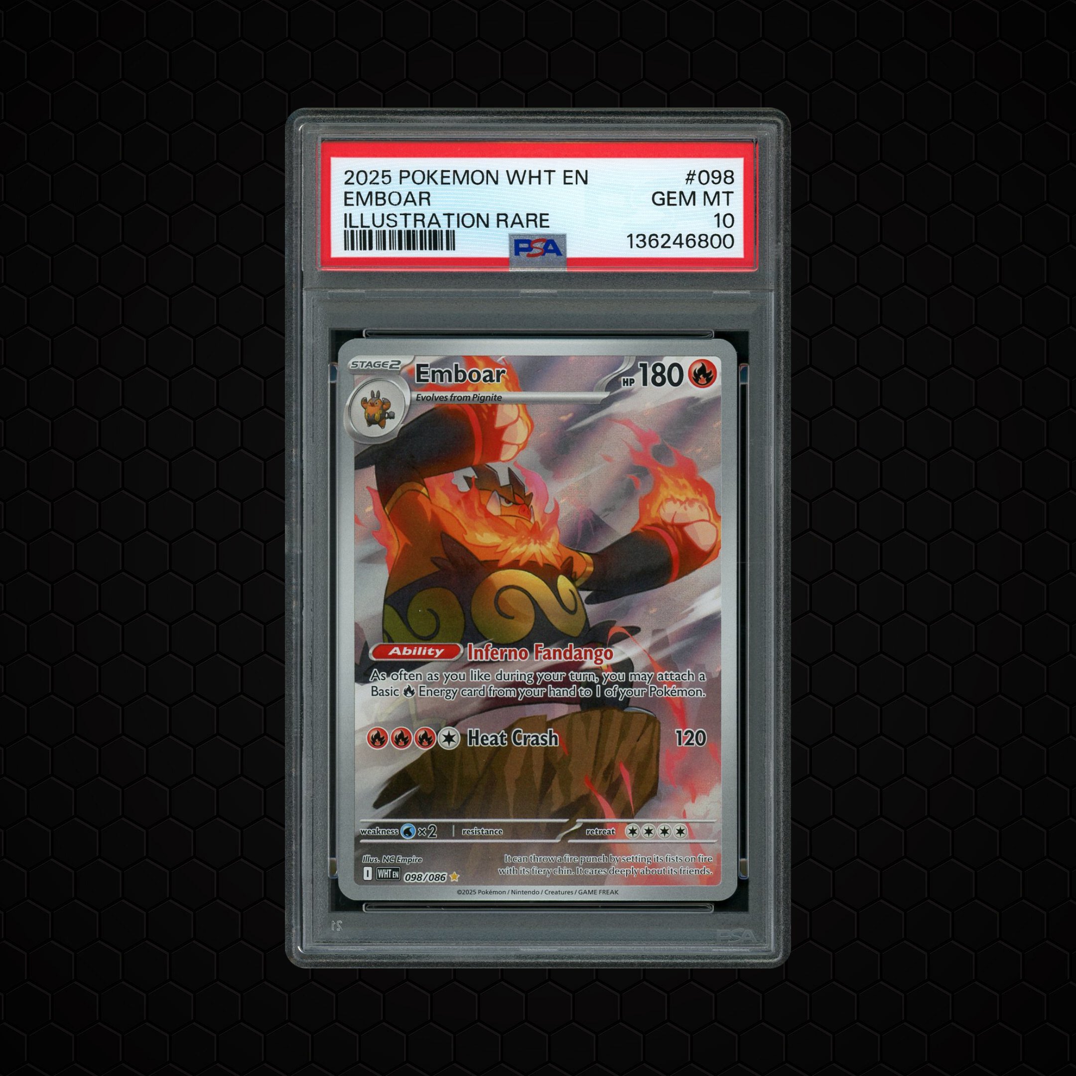 2025 White Flare Emboar #98 PSA 10