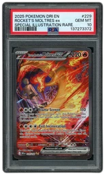 2025 Destined Rivals Team Rocket's Moltres EX #229 PSA 10 on Beezie.