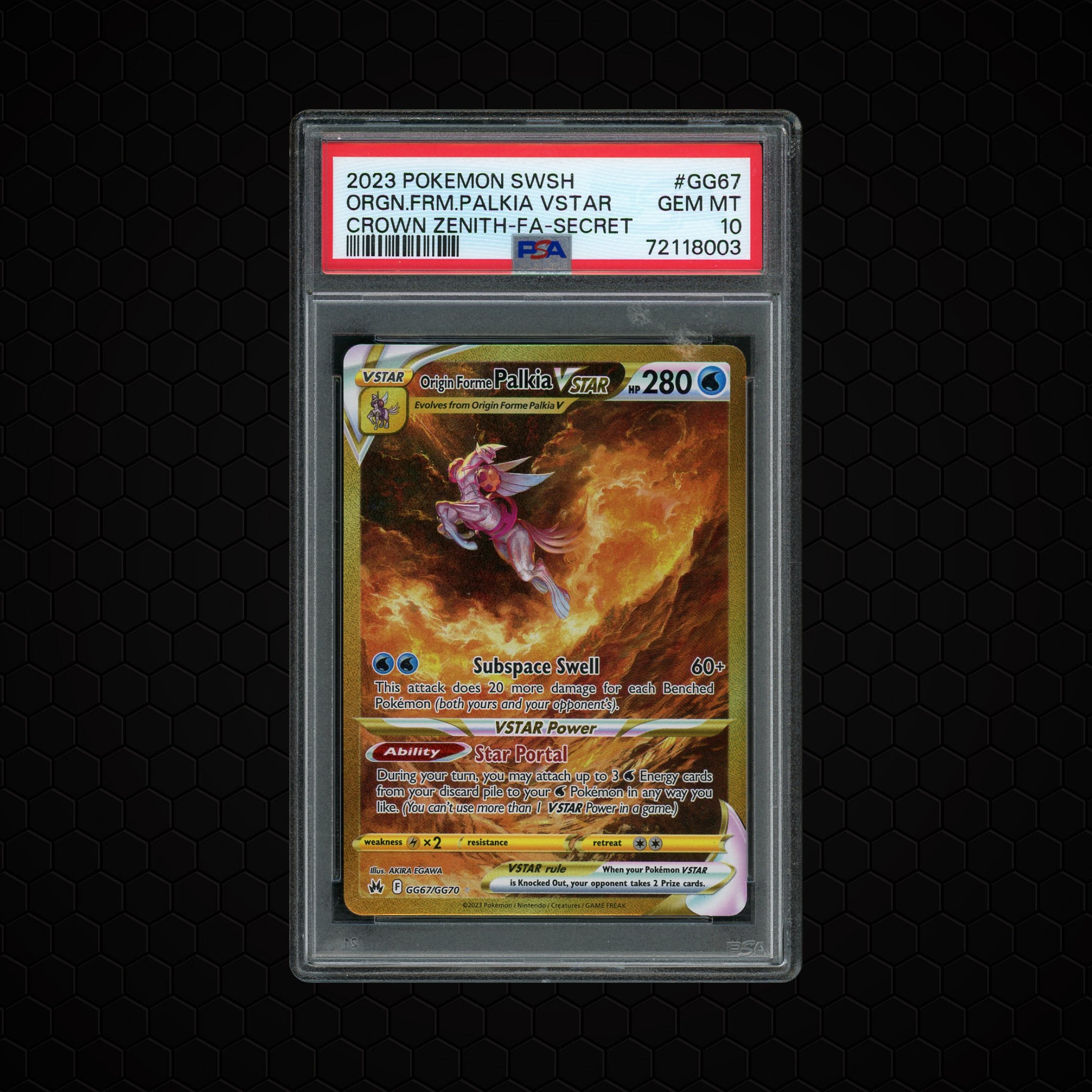 2023 Crown Zenith Origin Forme Palkia VSTAR #GG67 PSA 10