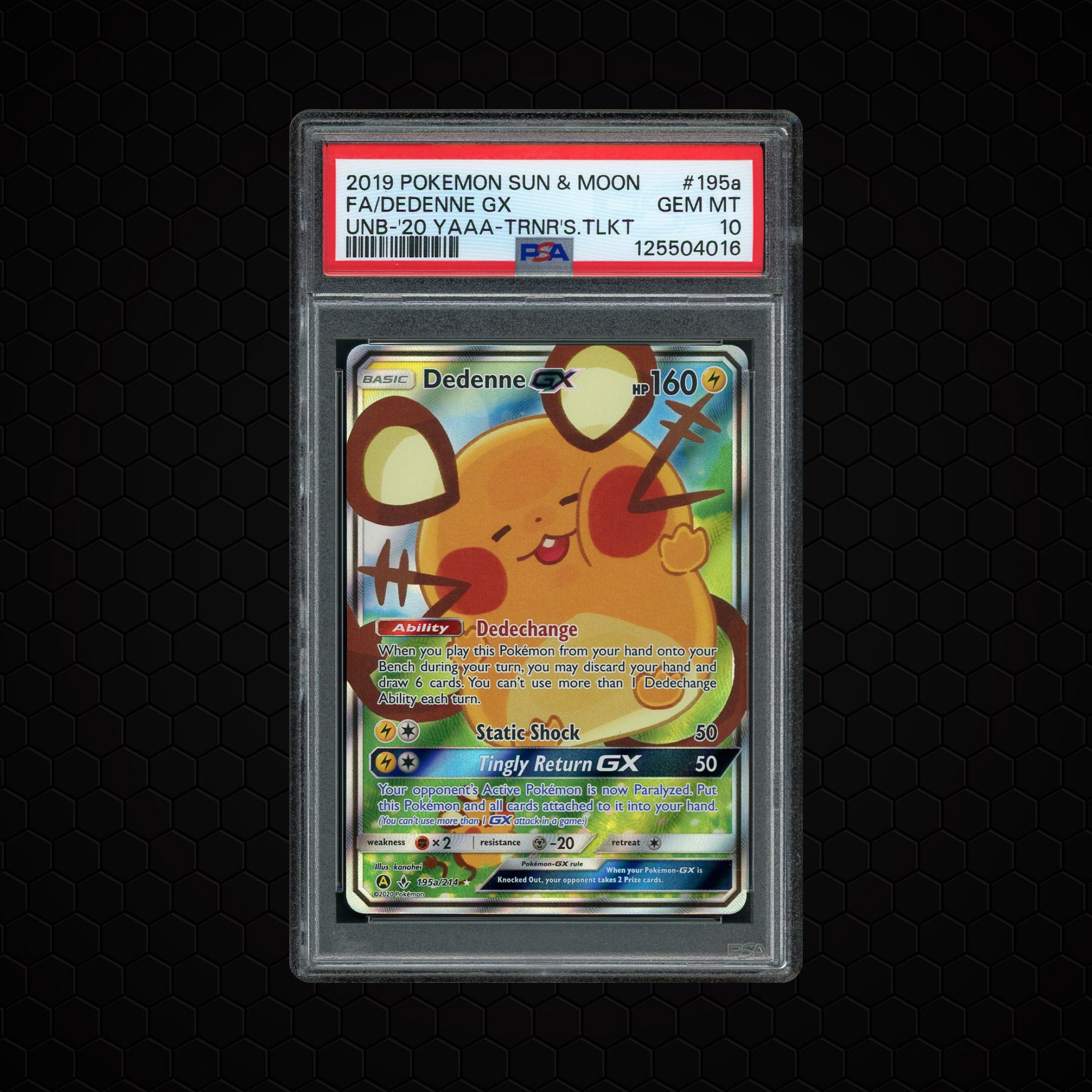 2019 Black Star Promo Dedenne GX #195a PSA 10