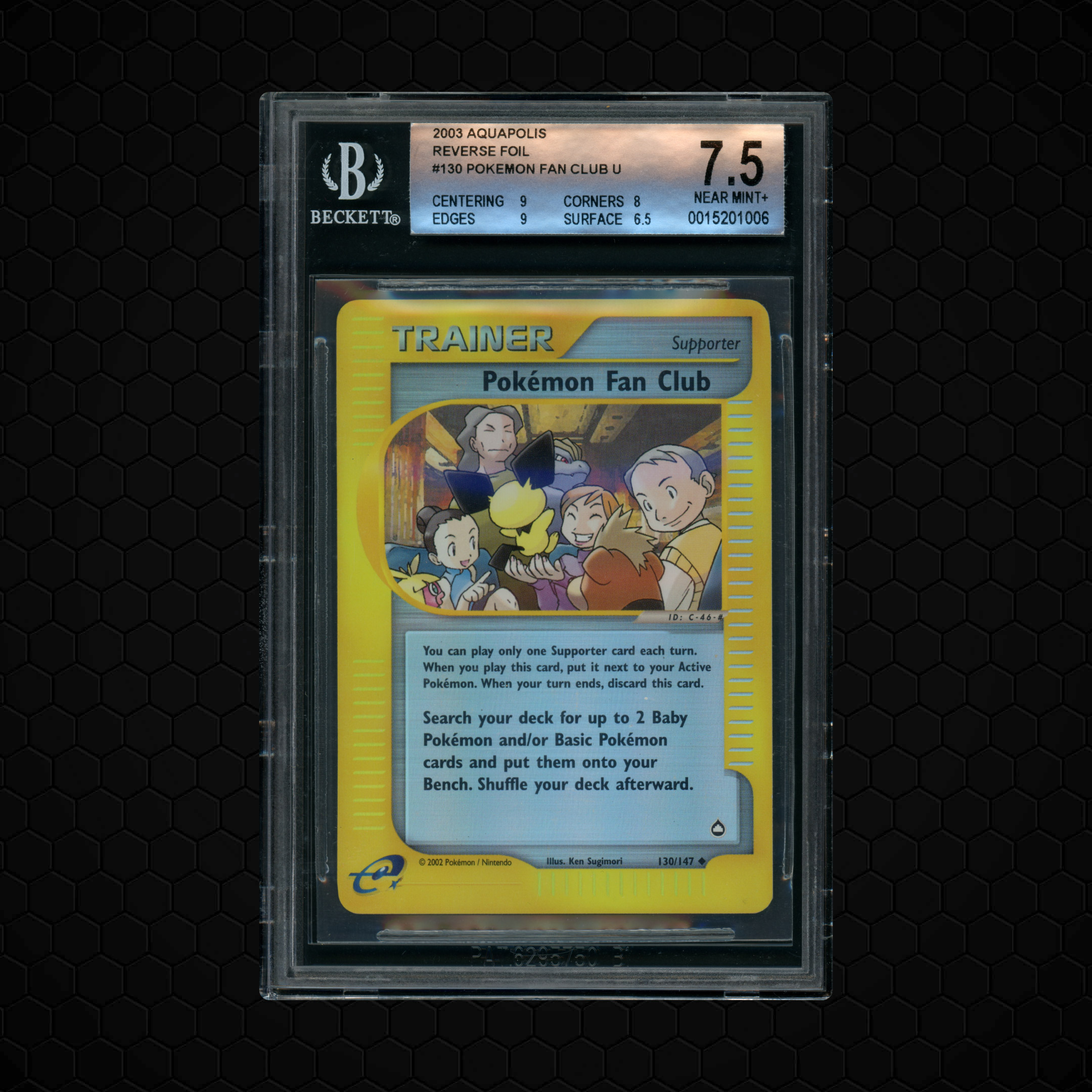 2003 Aquapolis Pokemon Fan Club #130 BGS 7.5