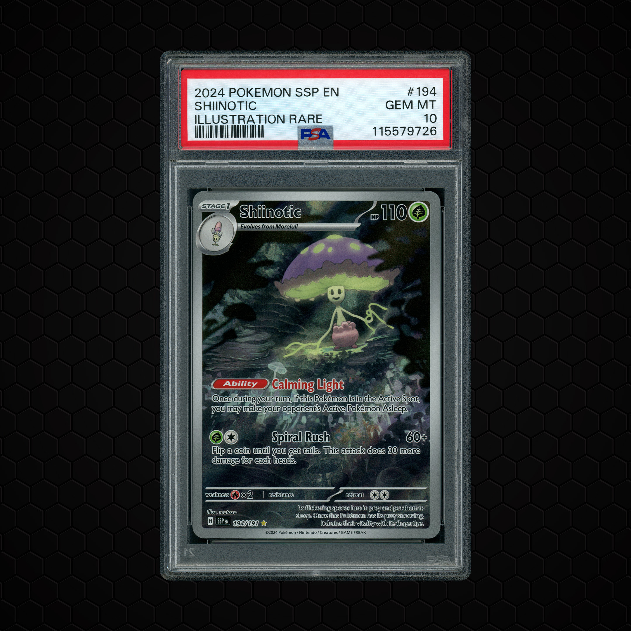 2024 Surging Sparks Shiinotic #194 PSA 10