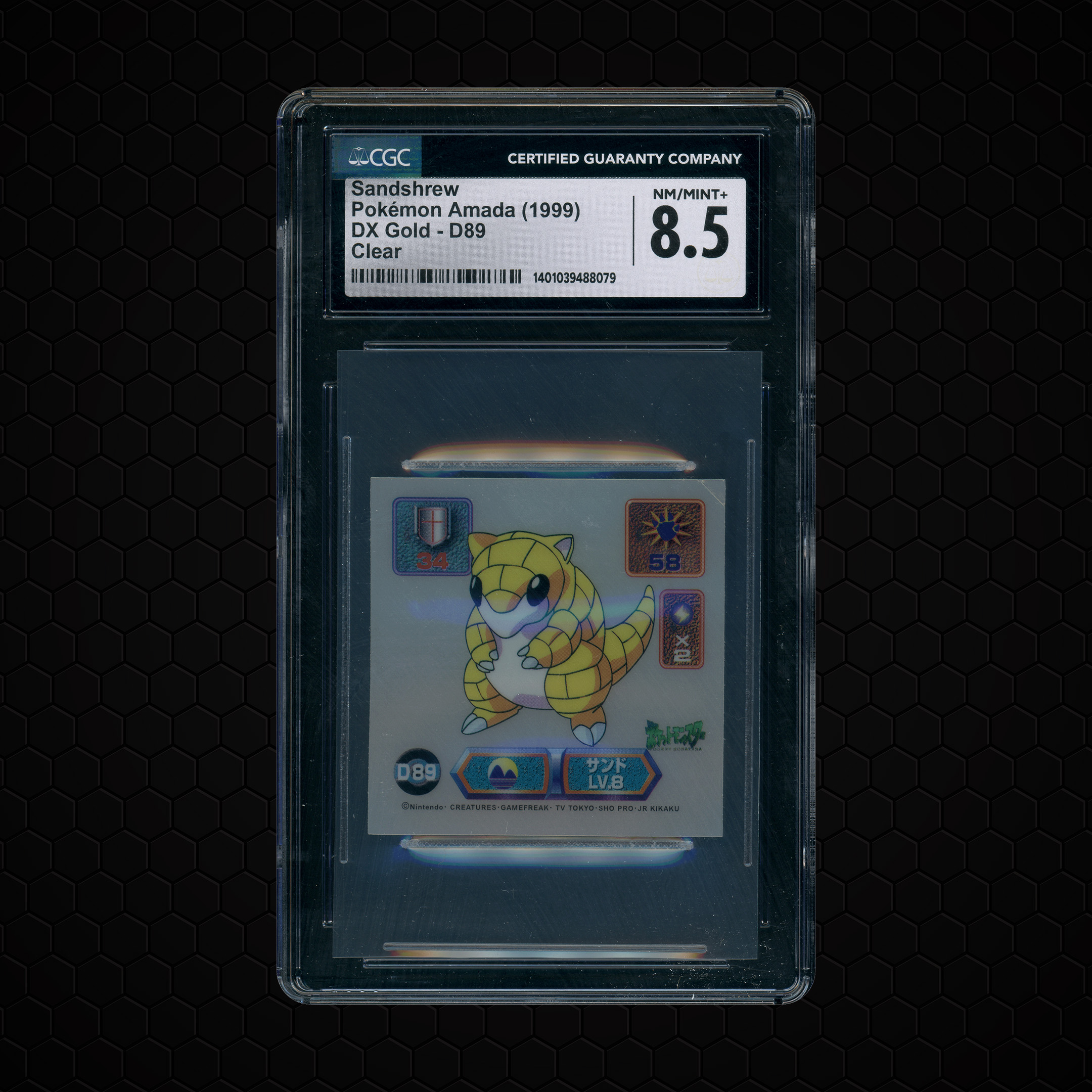 1999 Japanese Amada Dx Gold Sandshrew #D 89 CGC 8.5