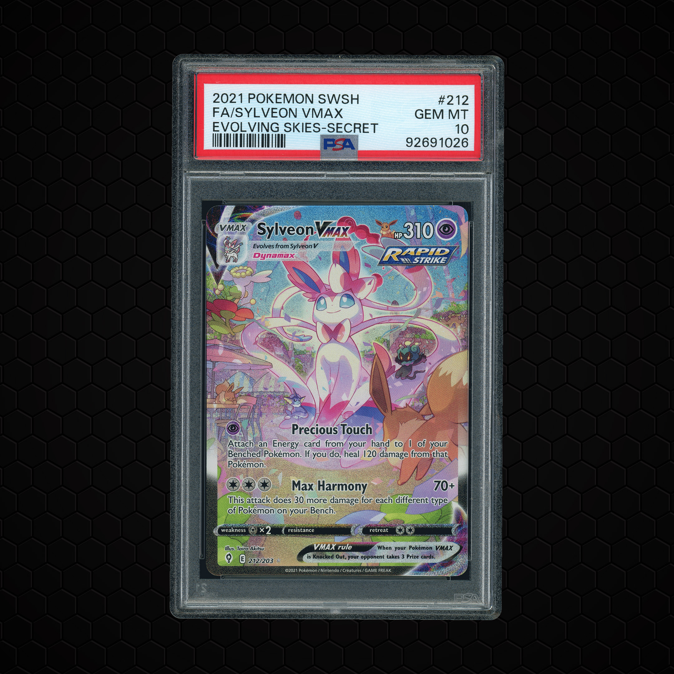 2021 Evolving Skies Sylveon VMAX #212 PSA 10