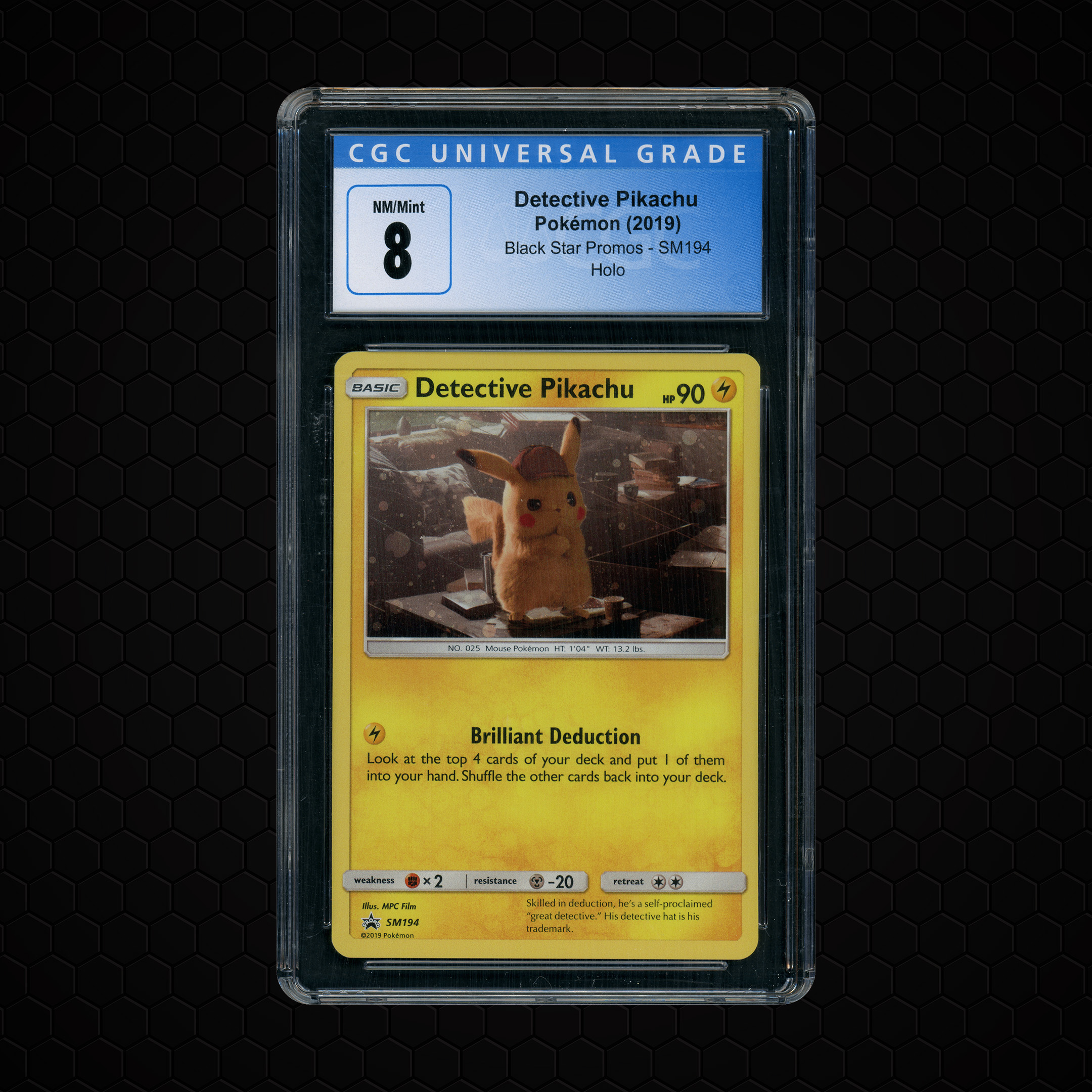 2019 Black Star Promos Detective Pikachu #SM194 CGC 8