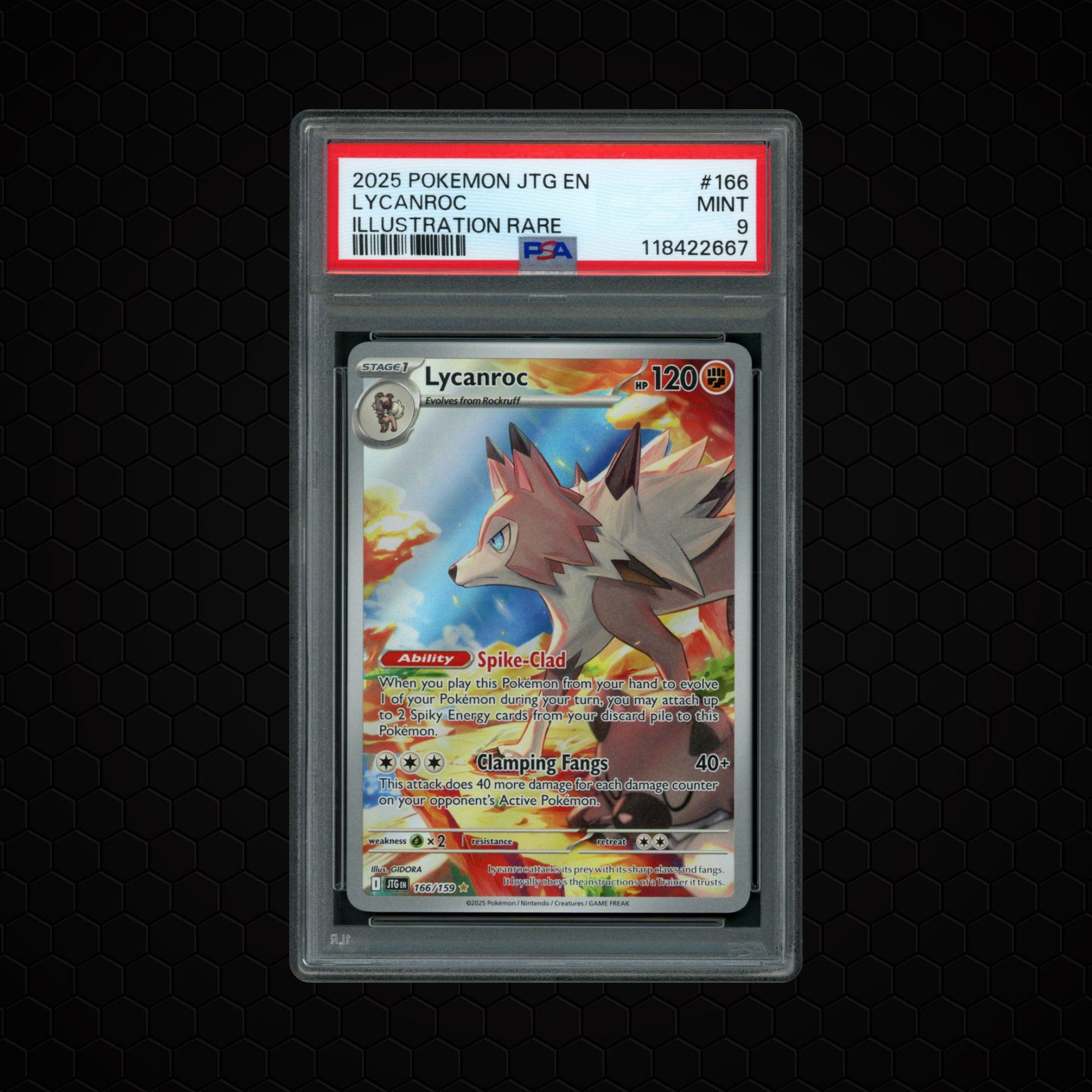 2025 Journey Together Lycanroc #166 PSA 9