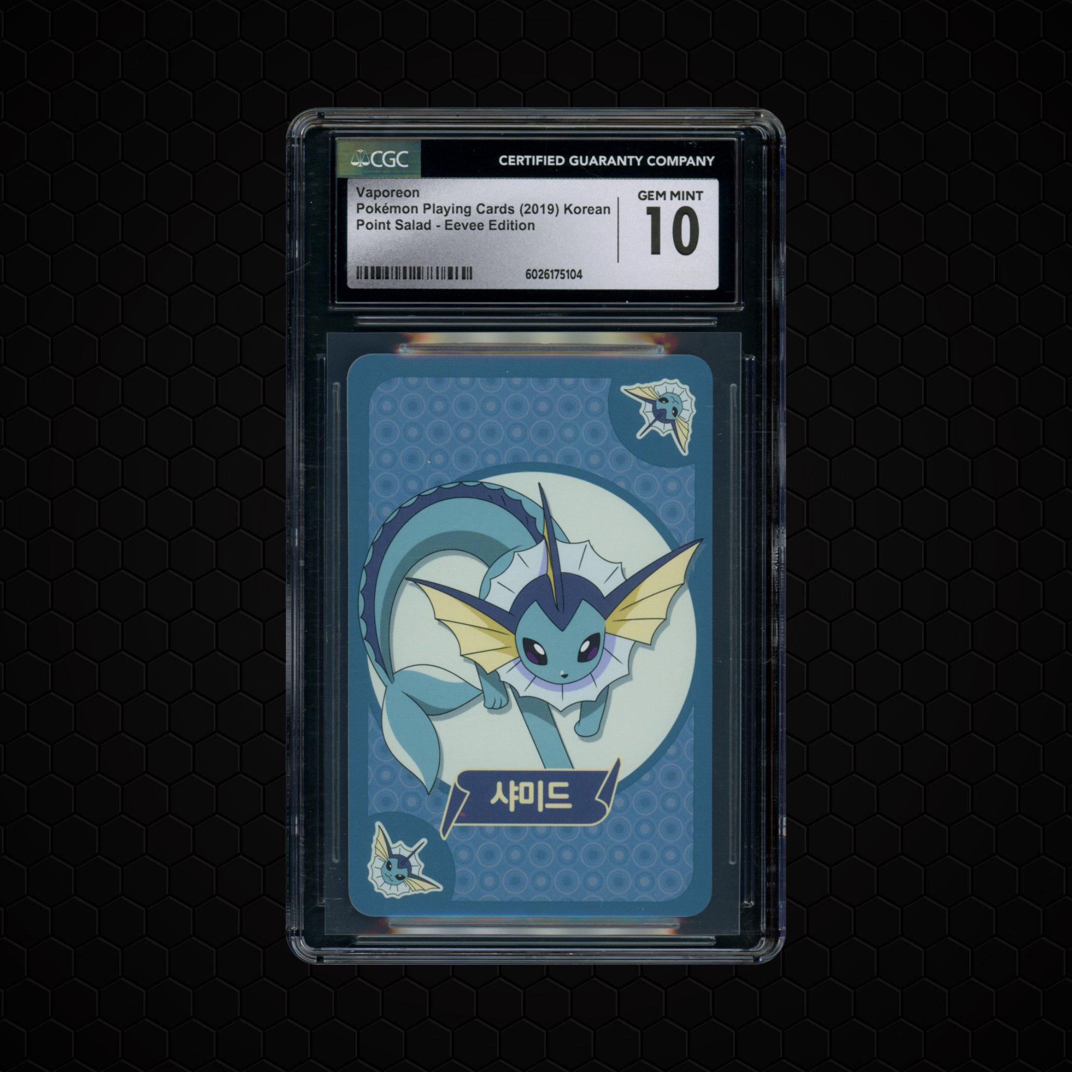2019 Korean Pokemon Playing Cards Vaporeon #CGC 10