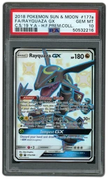 2018 Celestial Storm Rayquaza GX #177a PSA 10 on Beezie.