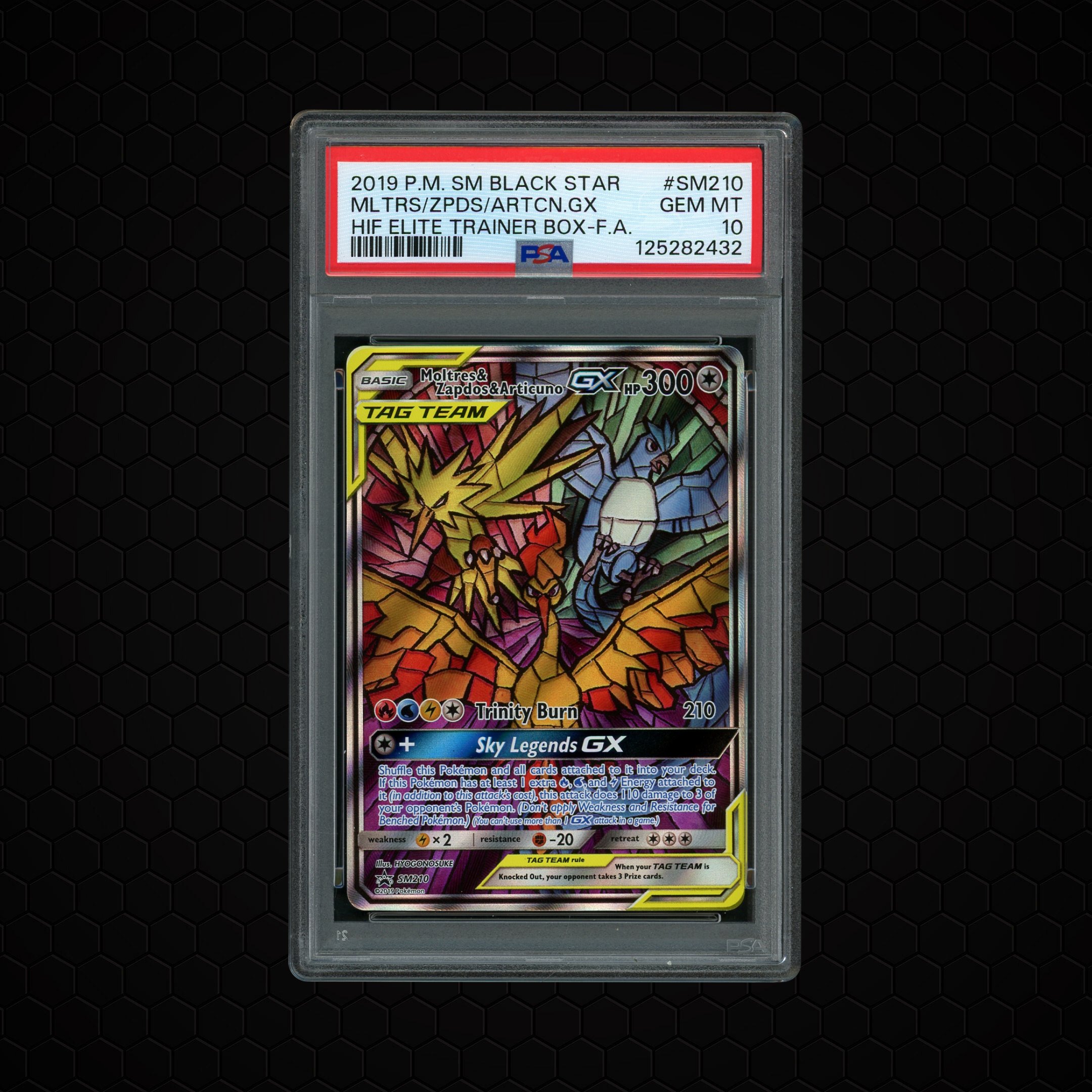 2019 Black Star Promo Moltres & Zapdos & Articuno GX #SM210 PSA 10
