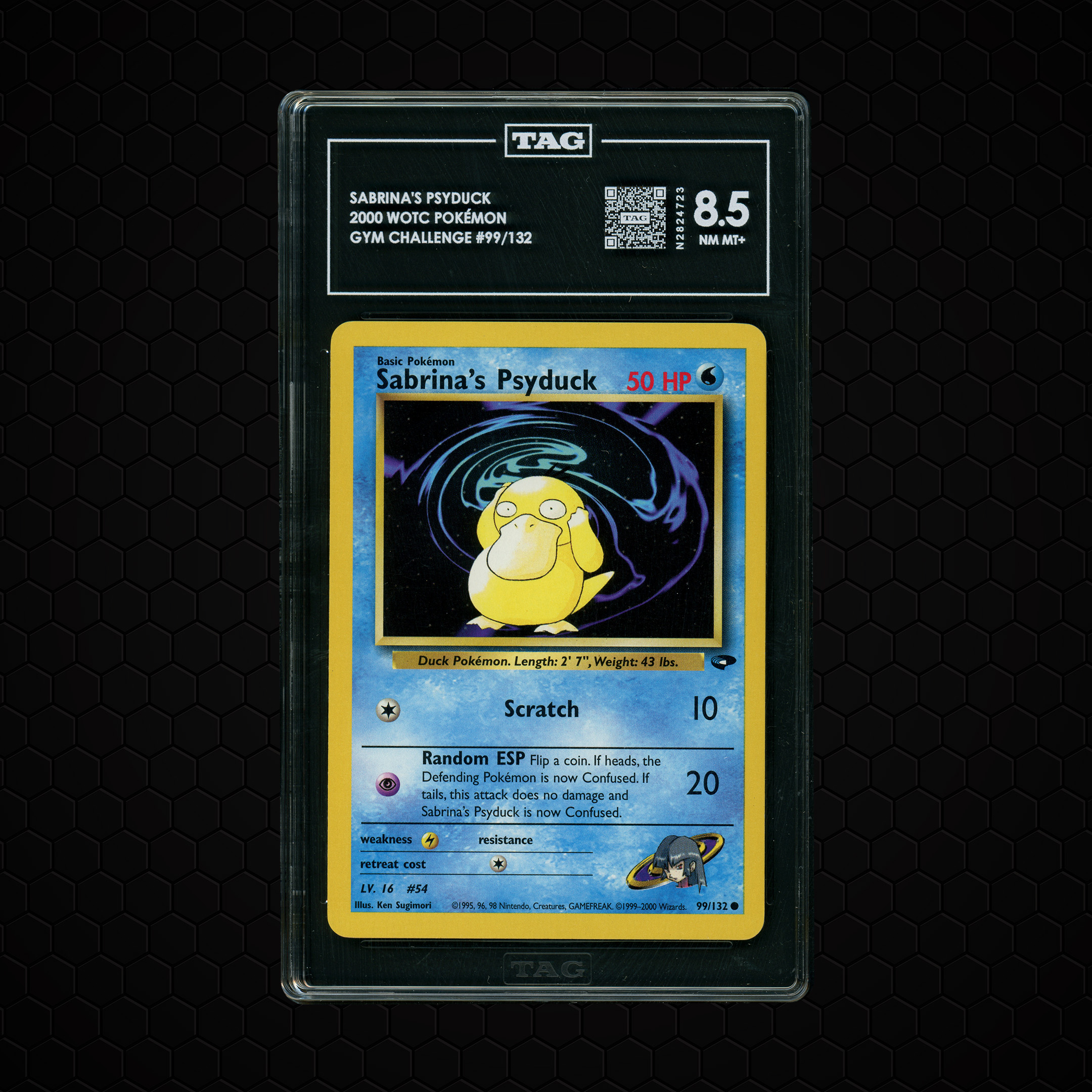 2000 Gym Challenge Sabrina's Psyduck #99 TAG 8.5