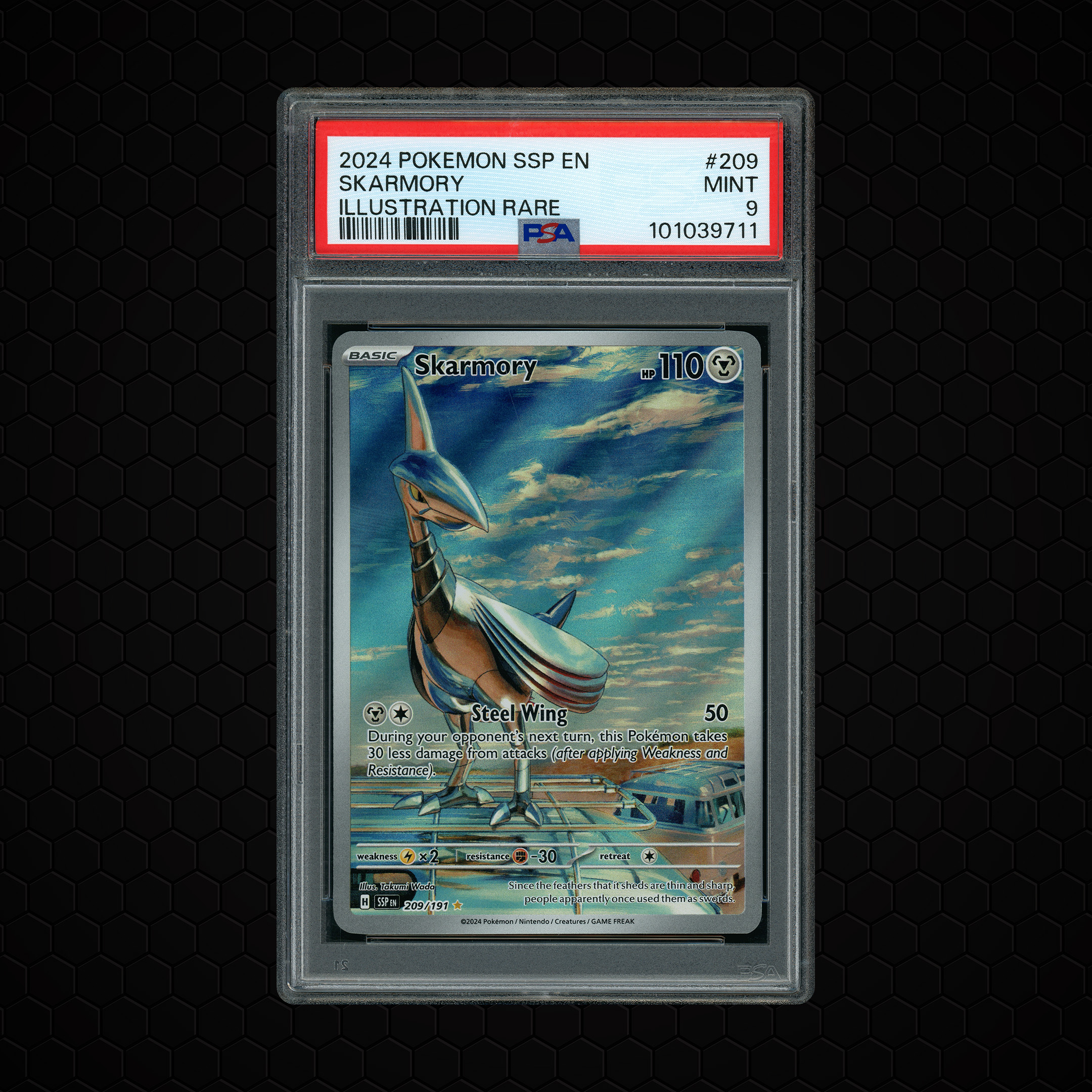 2024 Surging Sparks Skarmory #209 PSA 9
