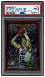 1995 Finest John Stockton & Karl Malone #DS27 PSA 8 on Beezie.
