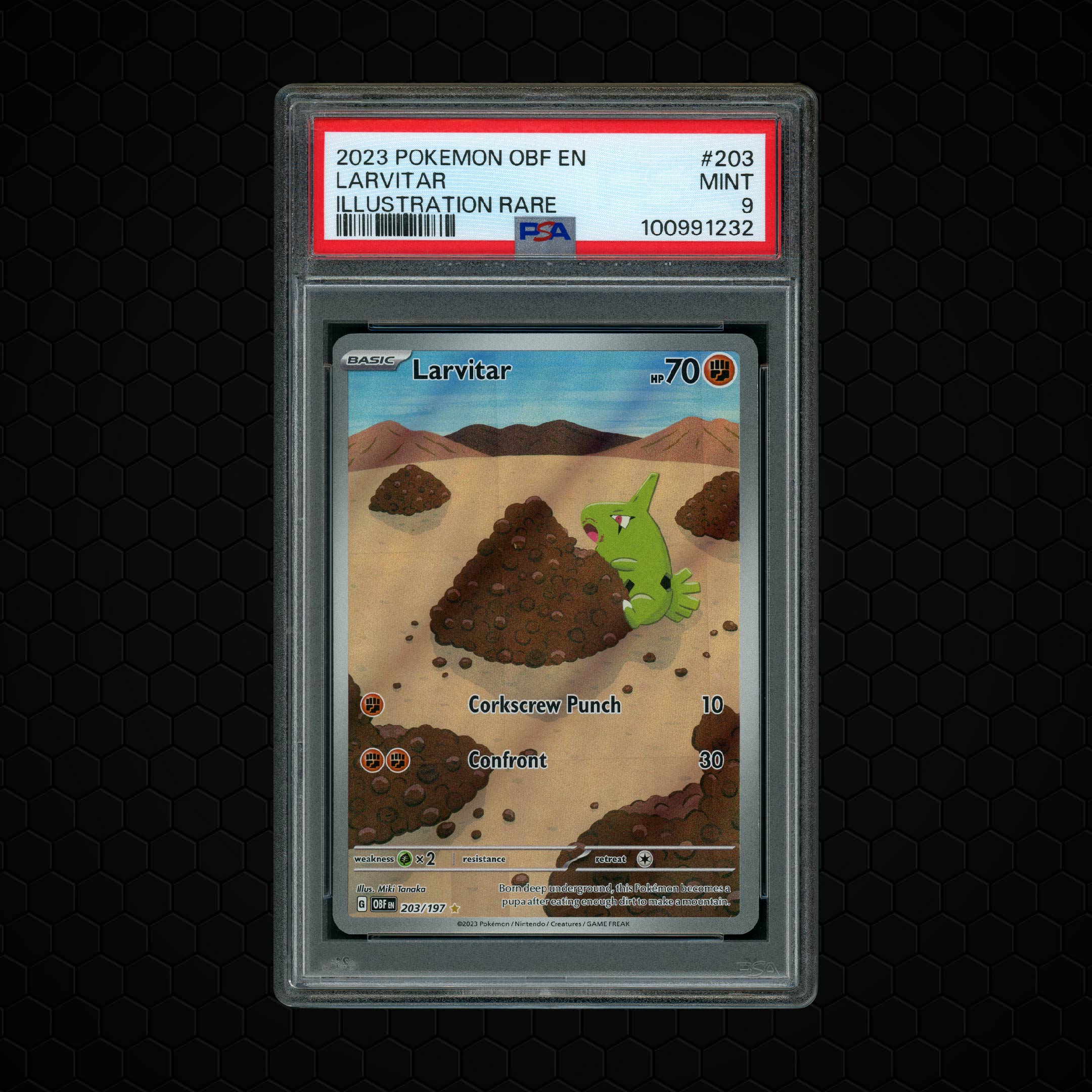 2023 Obsidian Flames Larvitar #203 PSA 9