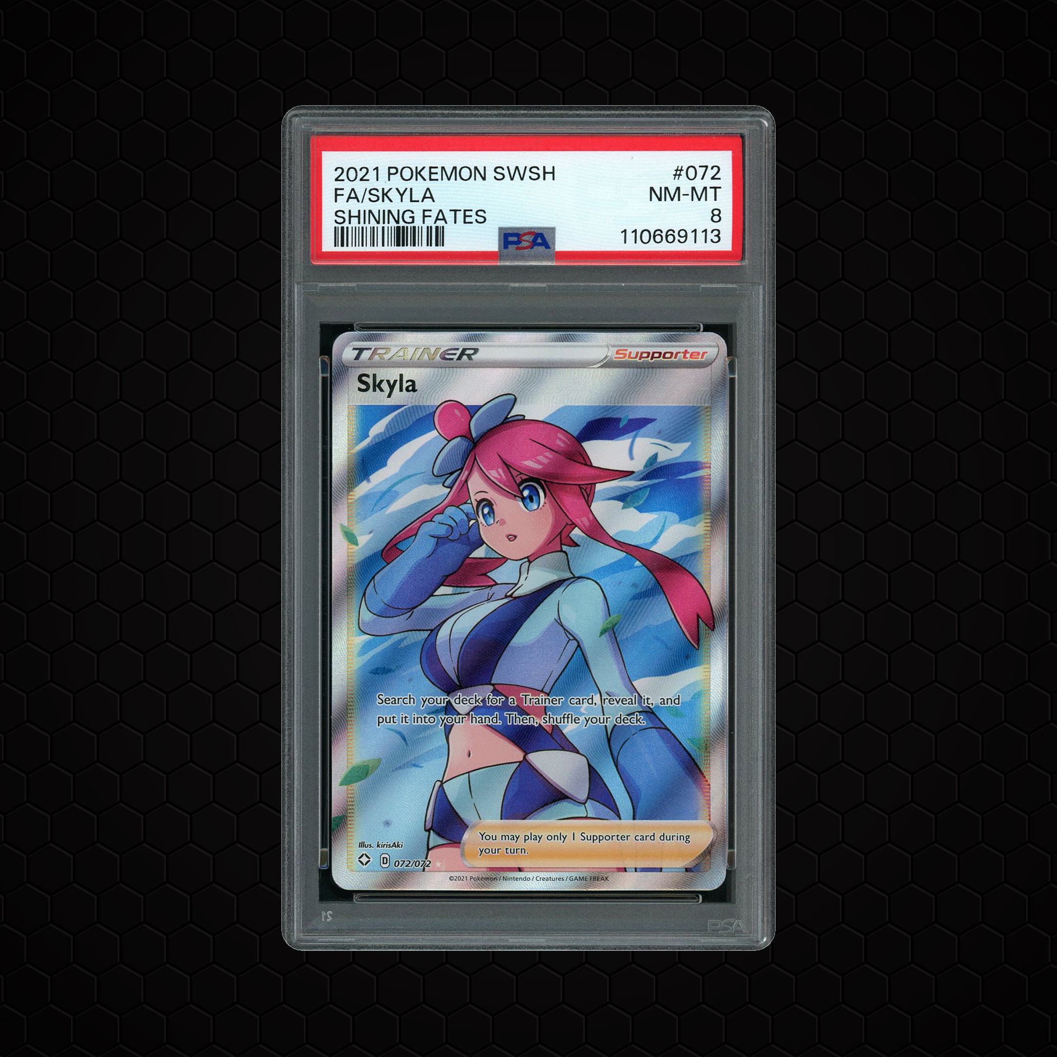 2021 Shining Fates Skyla #72 PSA 8