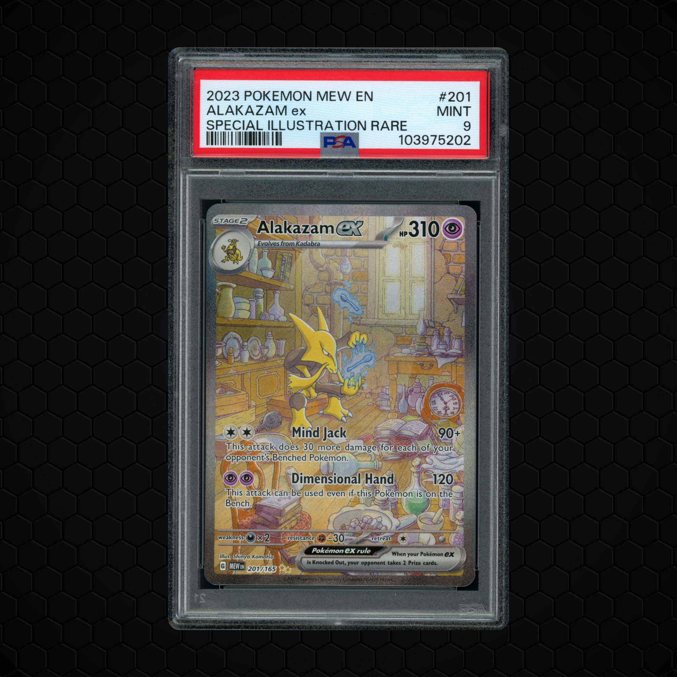 2023 Pokemon 151 Alakazam EX #201 PSA 9