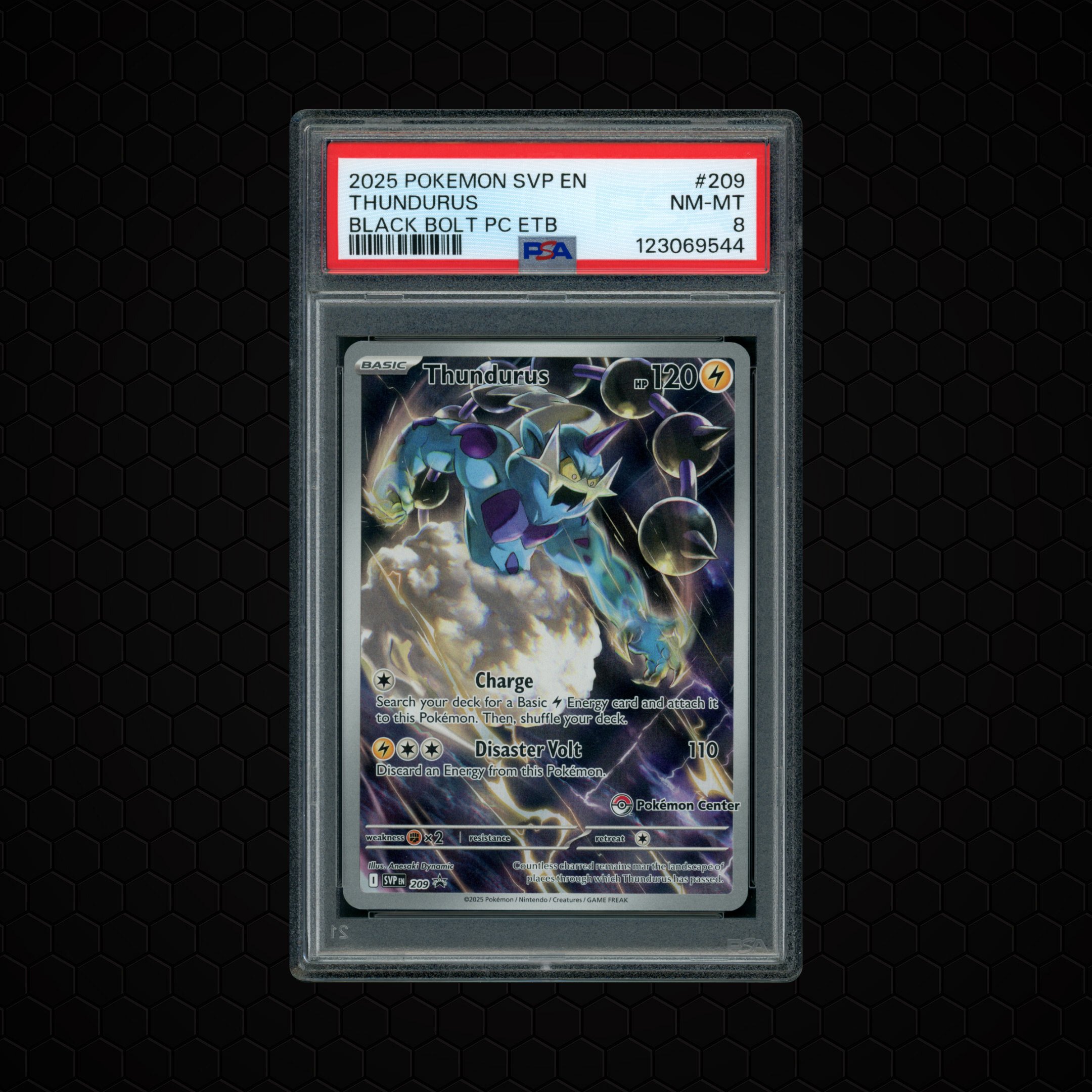 2025 Black Star Promo Thundurus #209 PSA 8