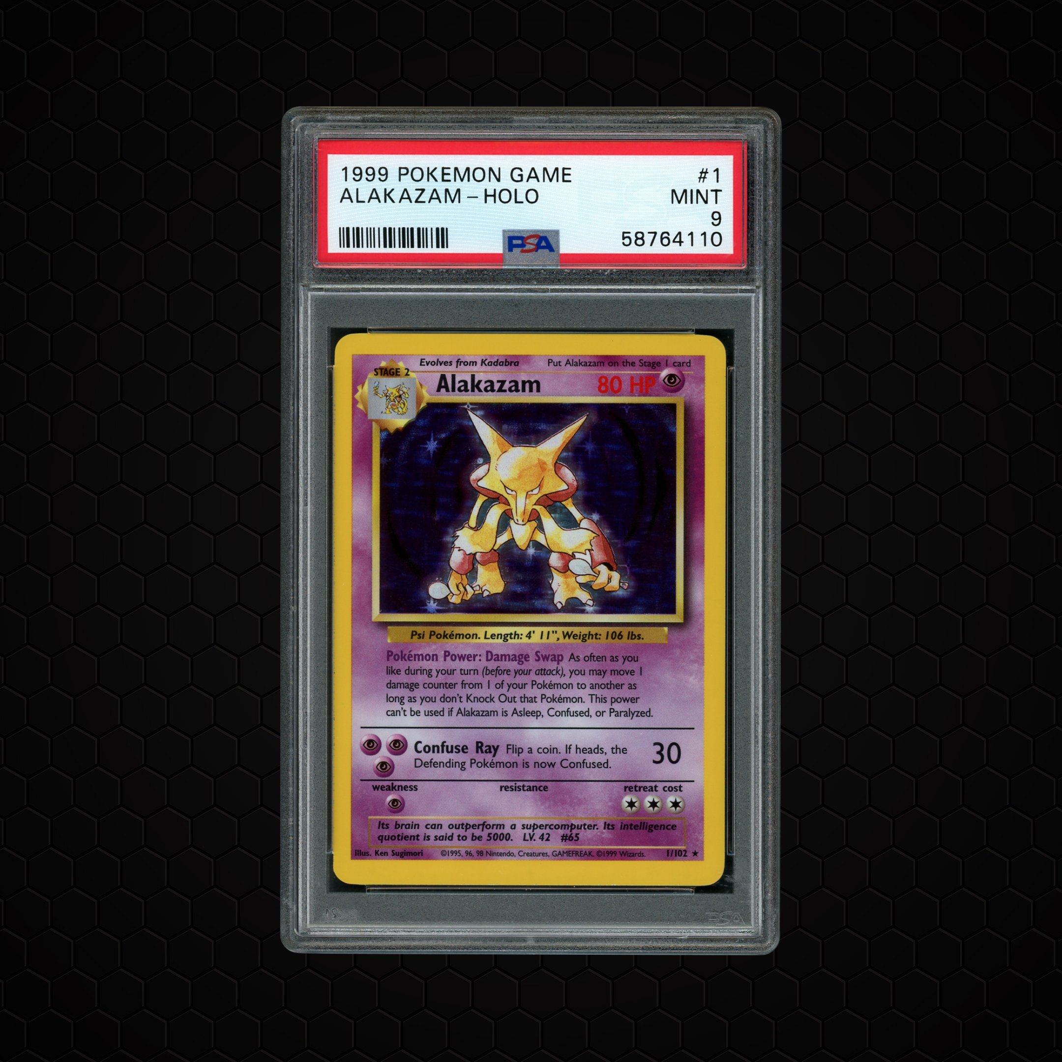 1999 Game Alakazam #1 PSA 9