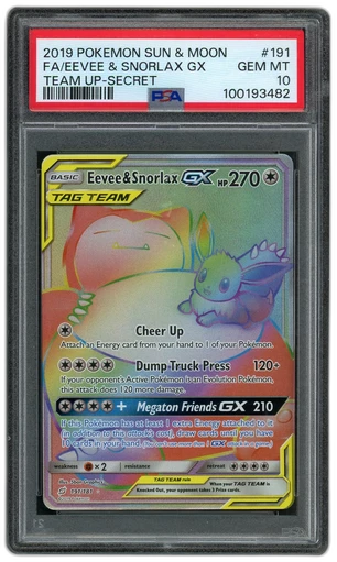 2019 Team Up Eevee & Snorlax GX #191 PSA 10